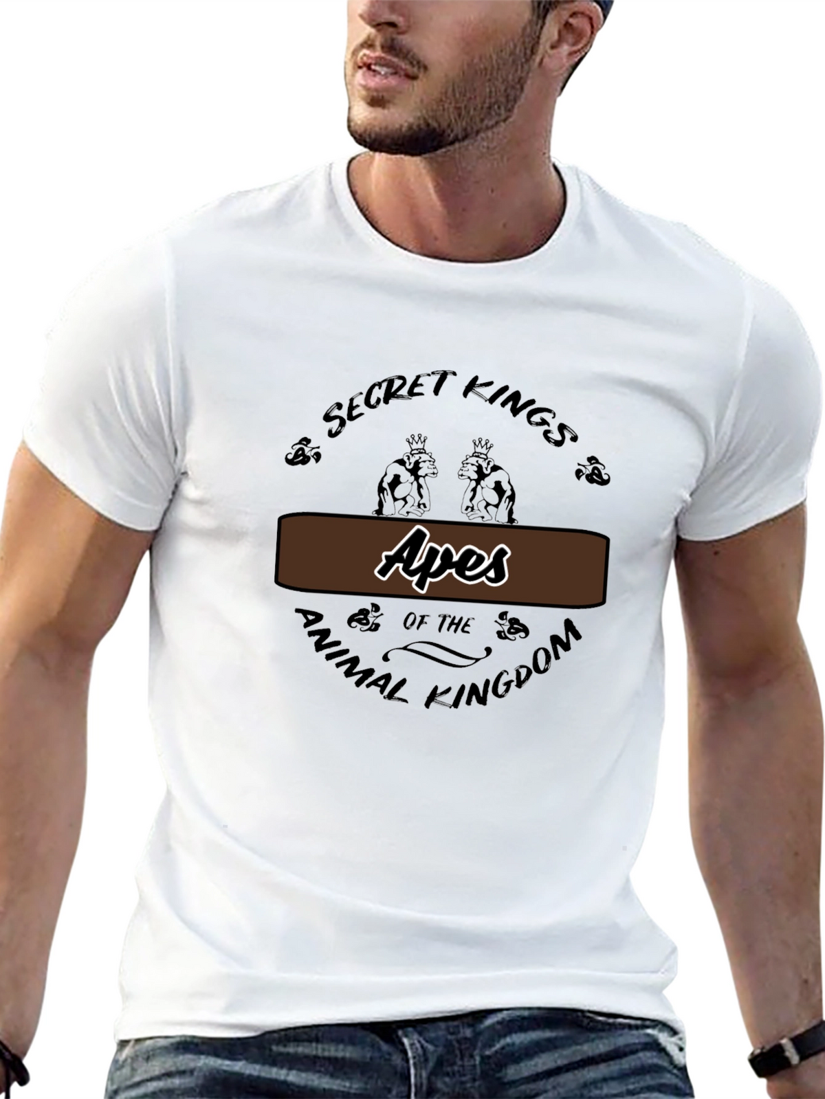 Apes Secret Kings Graphic T-Shirt - Animal Kingdom Tee