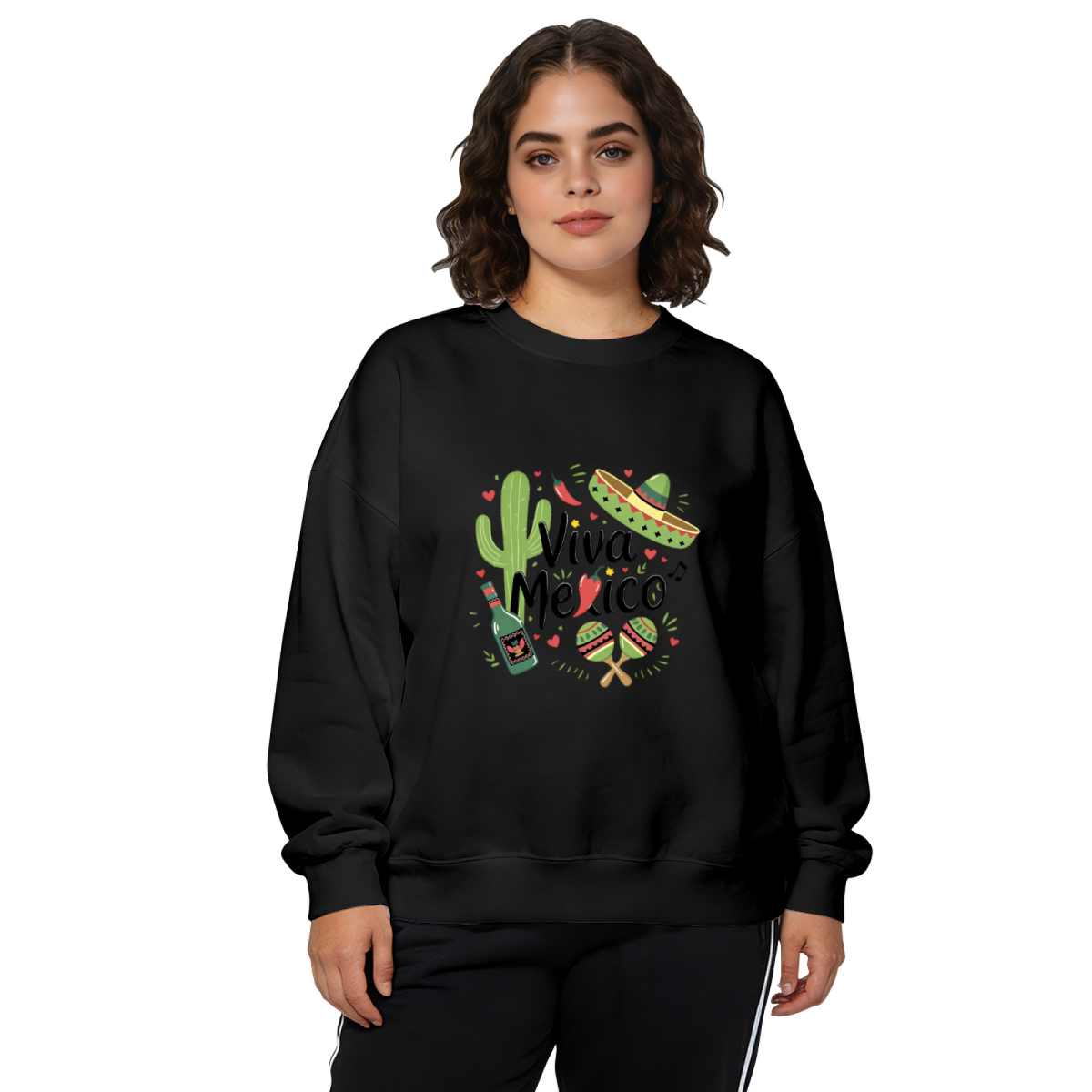 Festive Viva Mexico Culture Theme Crewneck Sweatshirt