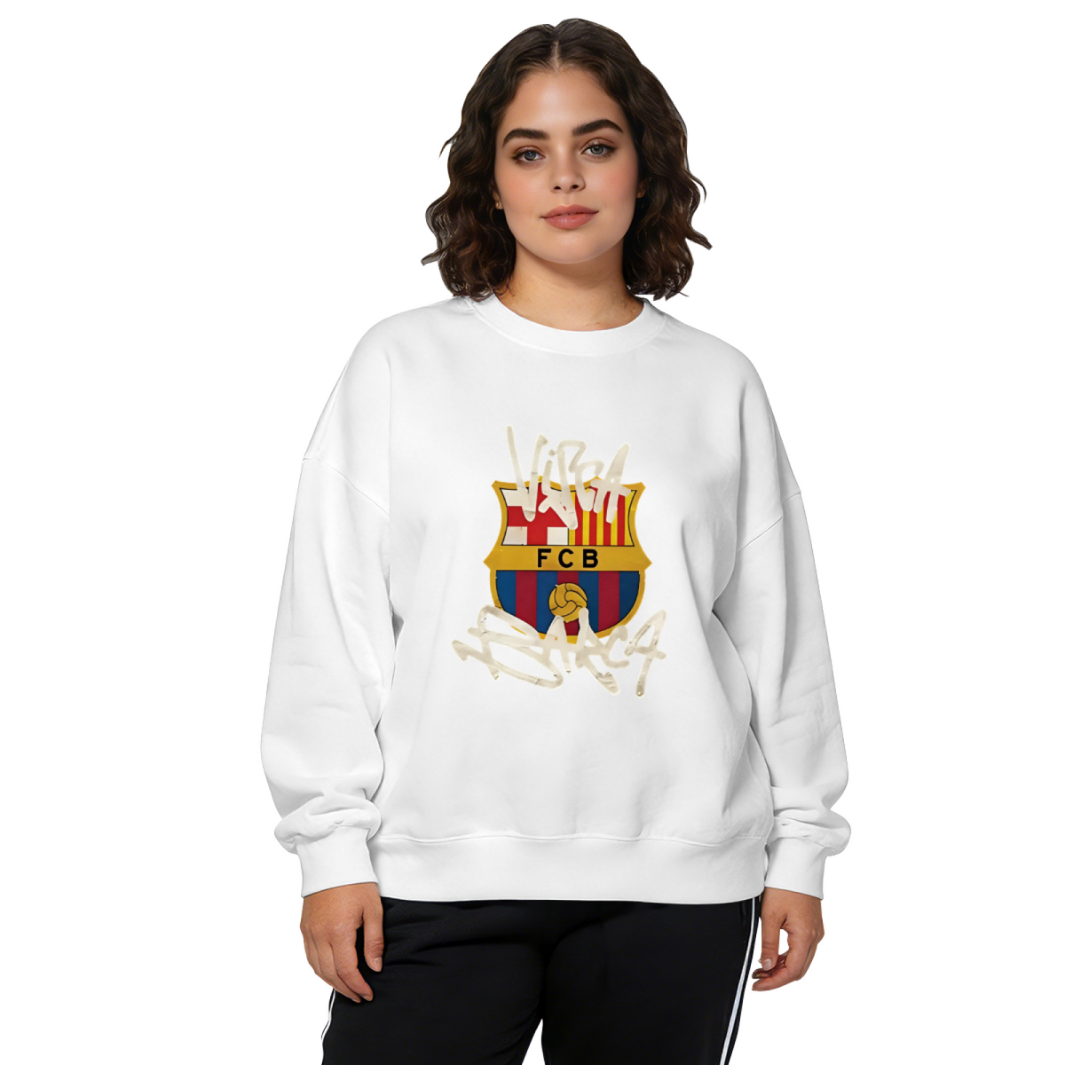 Bar?a Football Club Graffiti Badge Crewneck Sweatshirt