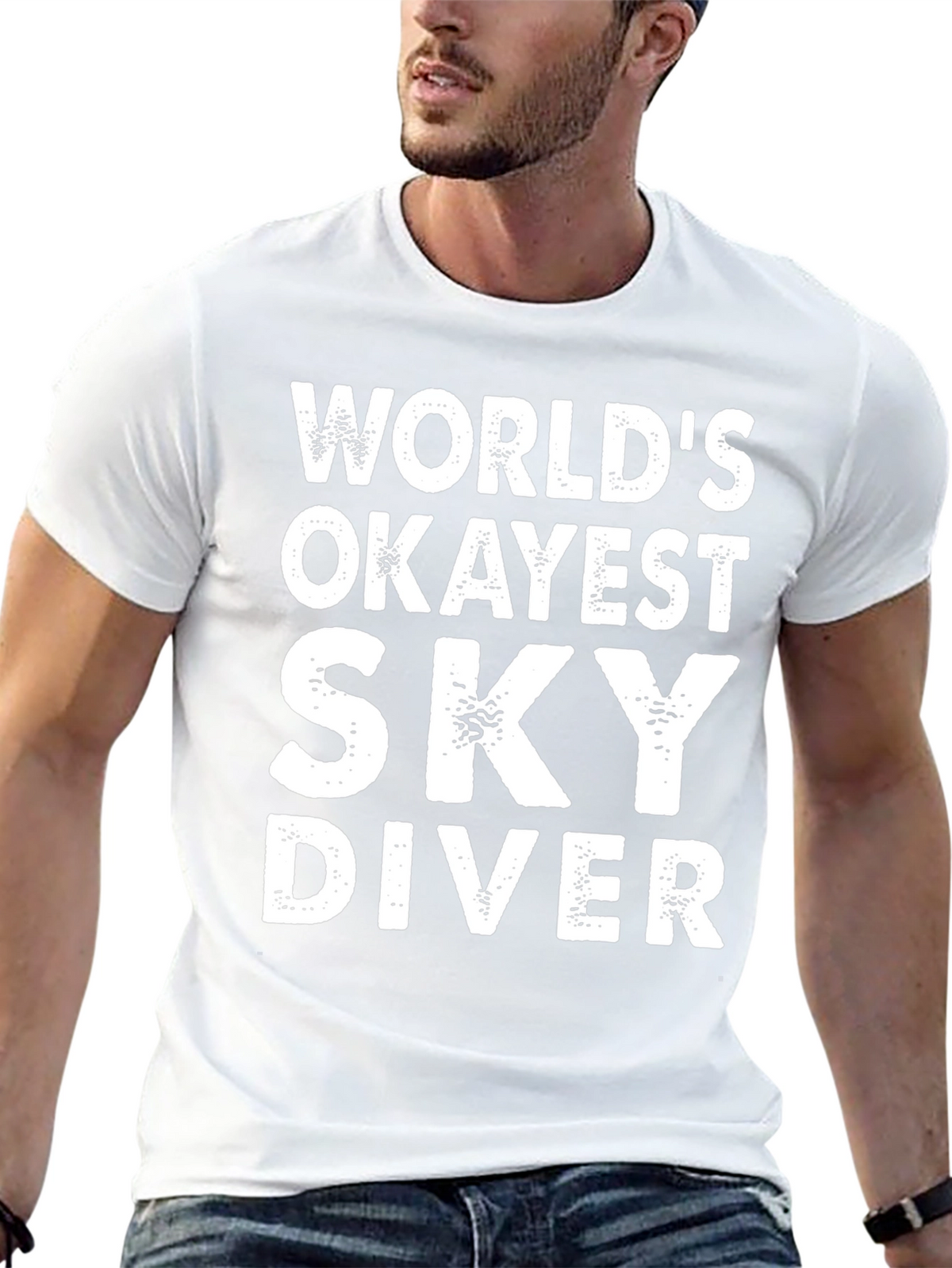 Worlds Okayest Sky Diver - Funny Graphic T-Shirt