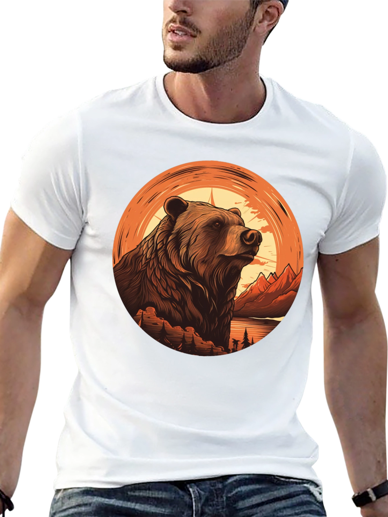 Grizzly Bear Graphic Tee - Nature Adventure Shirt