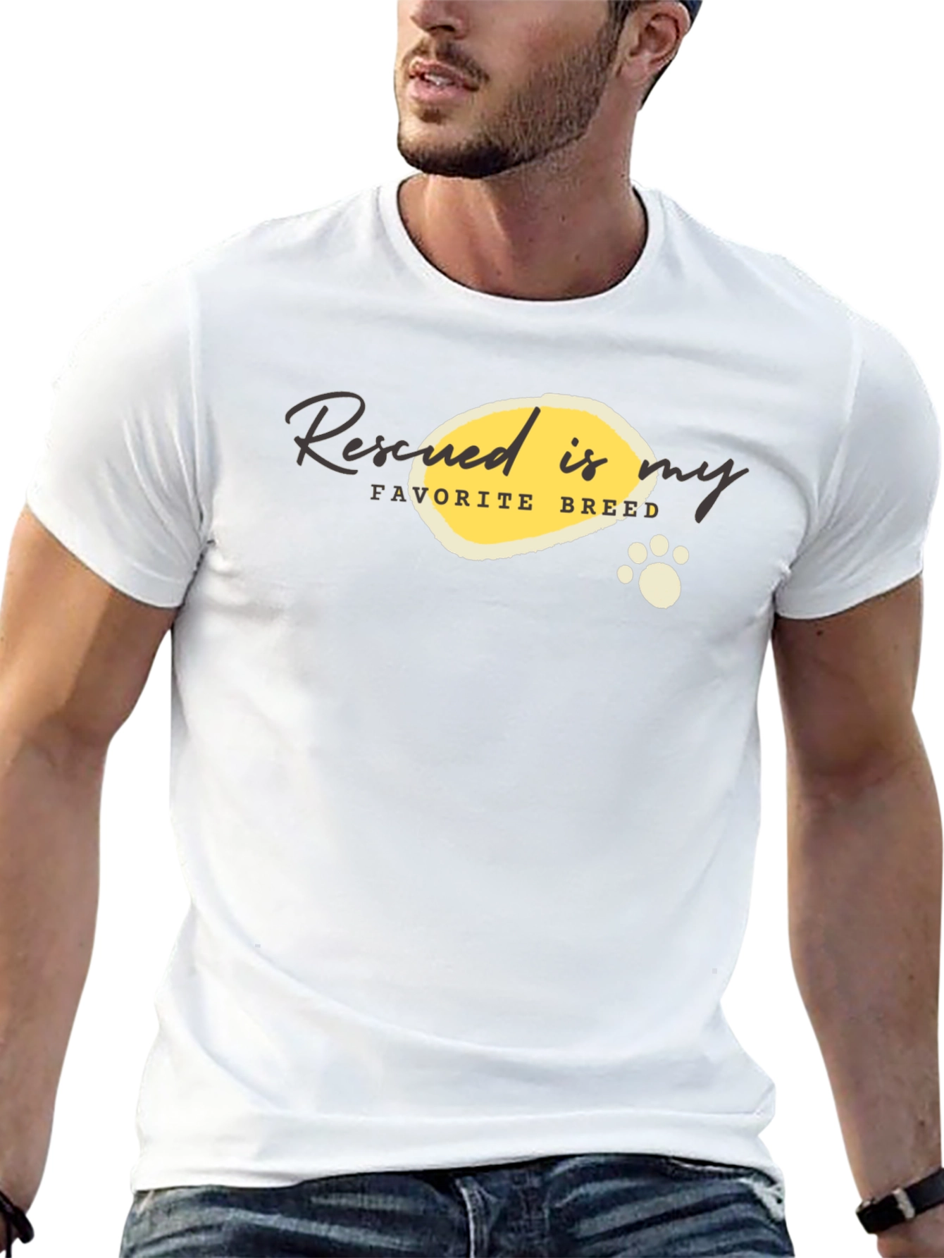 Rescued is My Favorite Breed Graphic T-Shirt