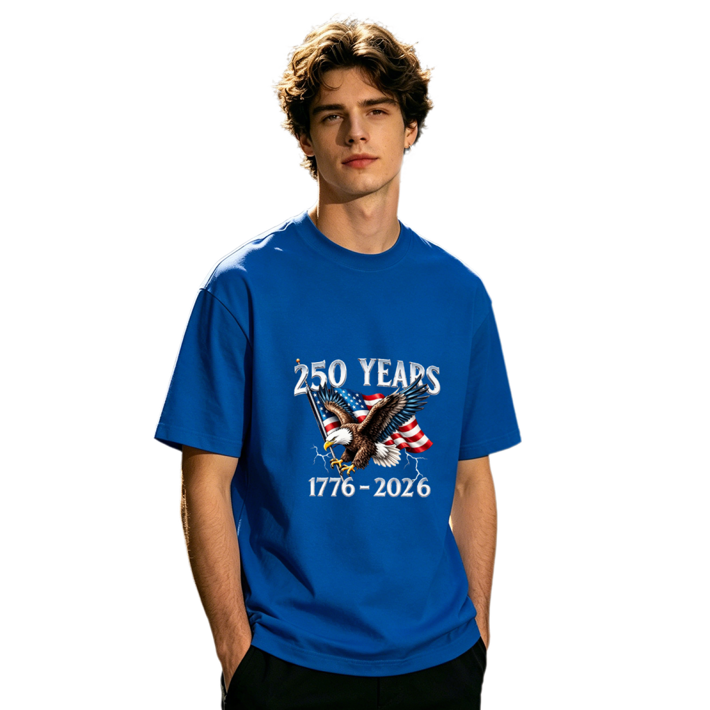 Men's 250 Years 1776-2026 American Eagle Patriotic Flag Tee