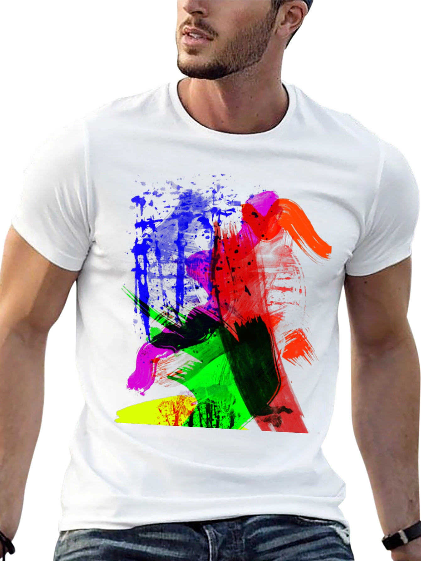 Abstract Art Graphic Print Black T-Shirt