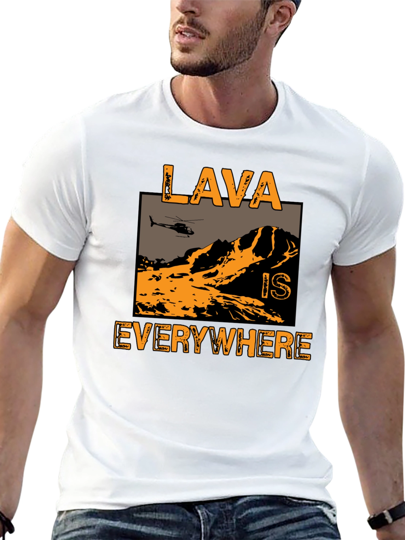 Lava is Everywhere Graphic T-Shirt - Black Cotton Blend