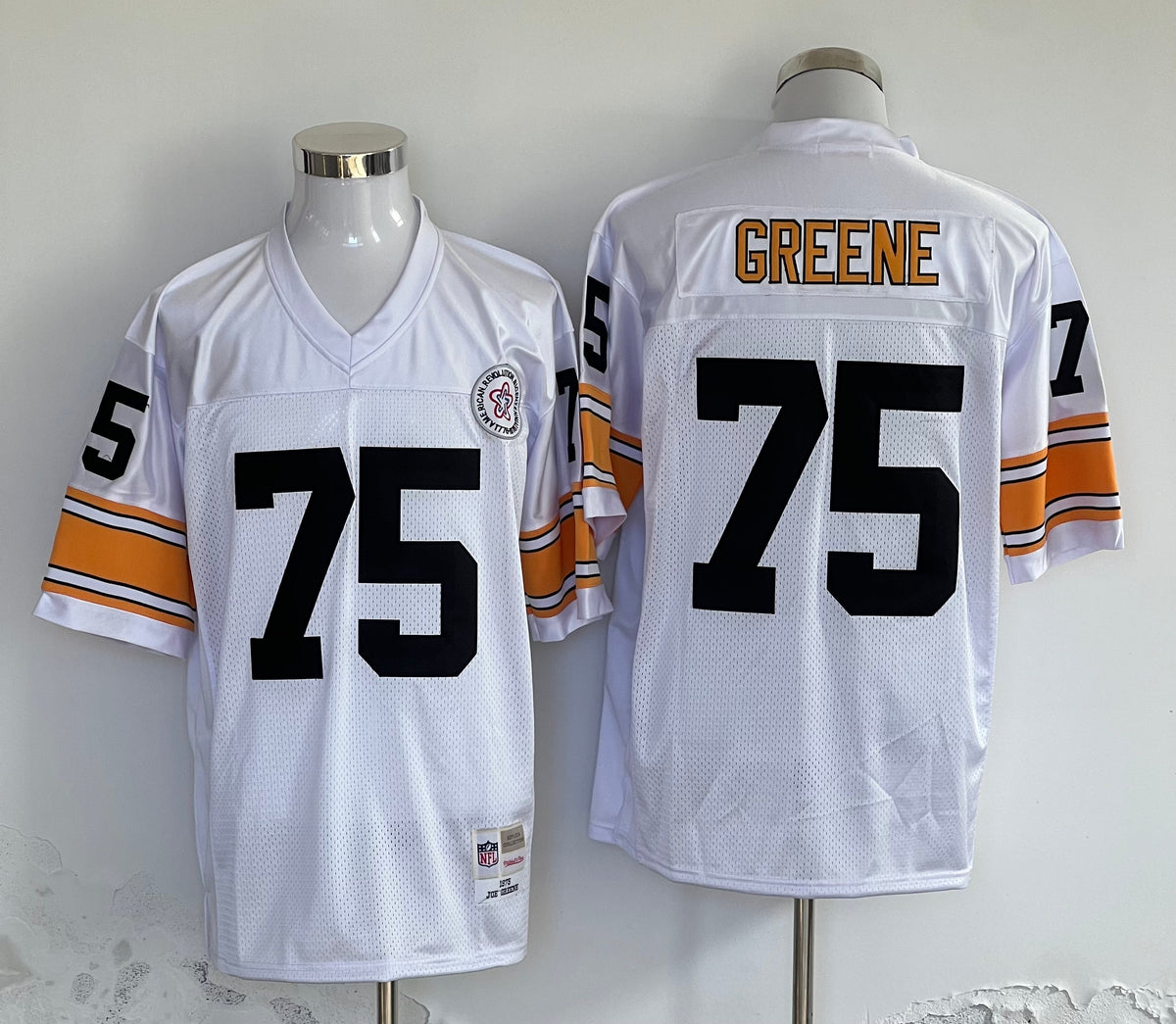 Men's Pittsburgh Steelers Joe Greene Mitchell & Ness White Legacy Replica Jerseys