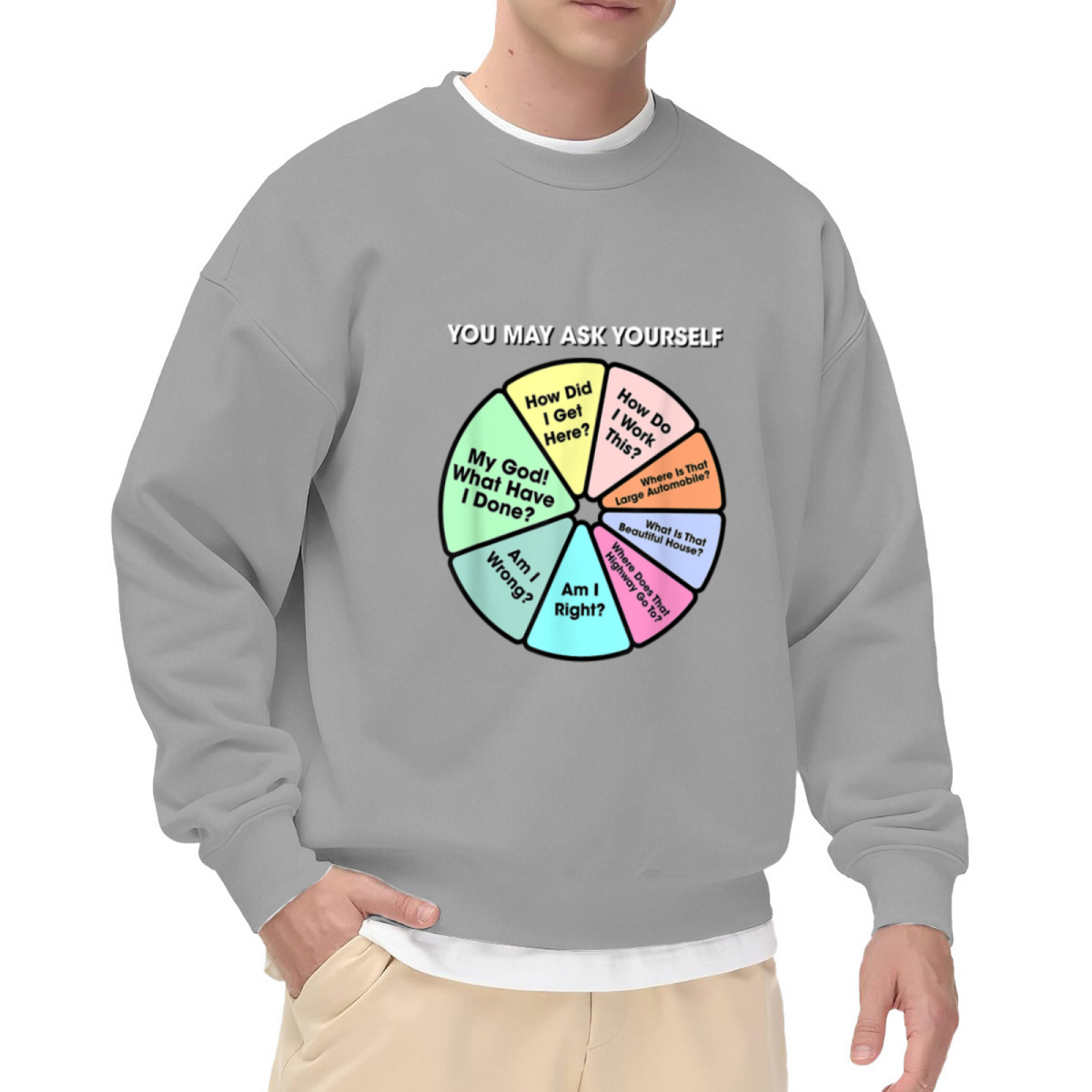 You May Ask Yourself Talking Heads Lyric Pie Chart Crewneck