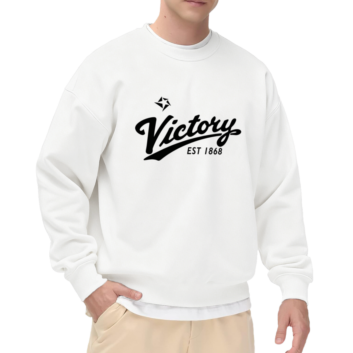 Victory EST 1868 Retro Script Star Crewneck Sweatshirt