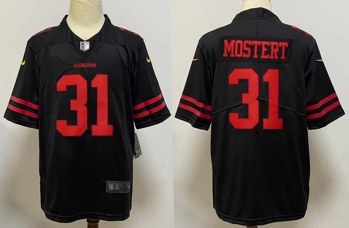 Men's San Francisco 49ers Raheem Mostert #31 Black Game Player Jerseys