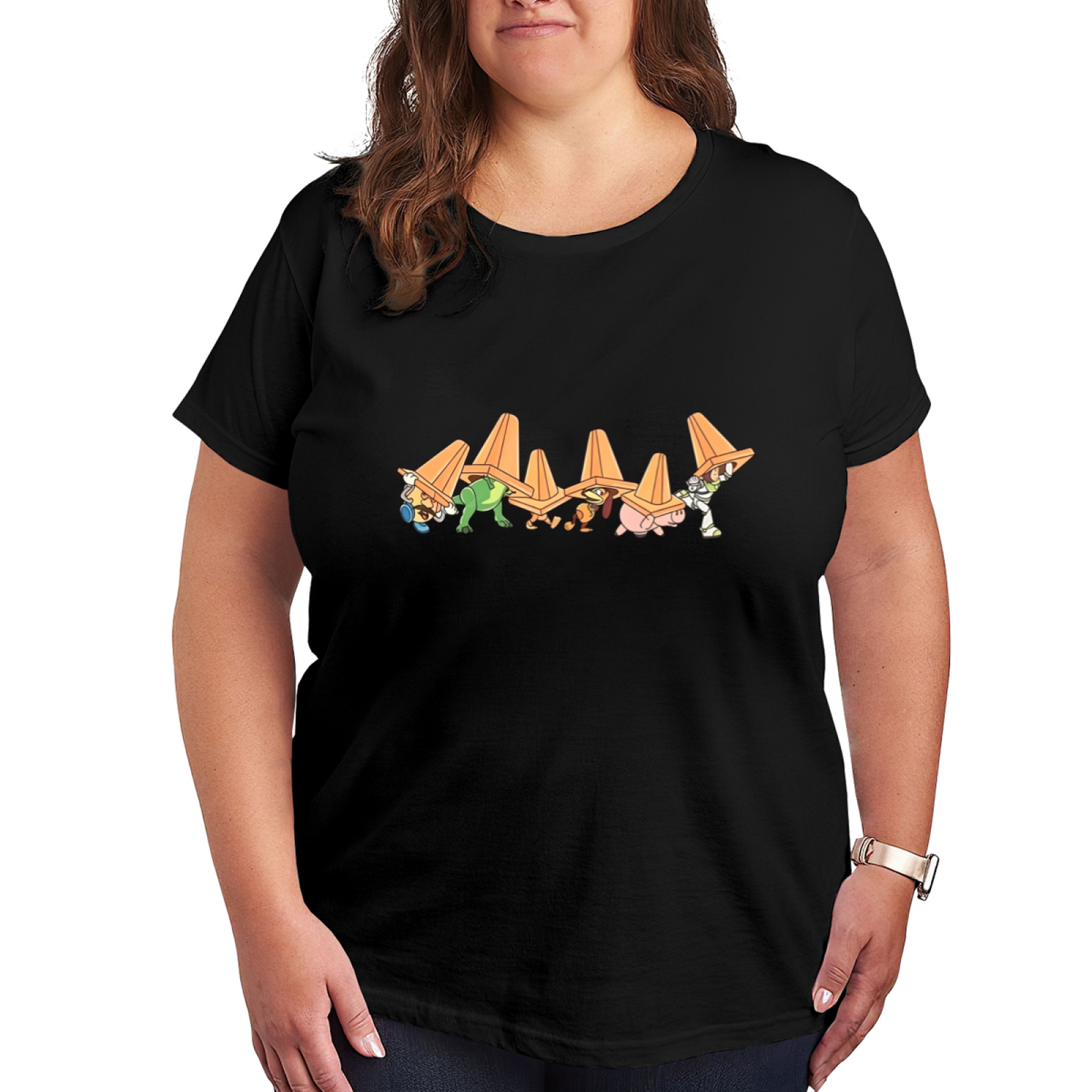 Toy Story Cone Hat Crew Funny Cartoon T-Shirt