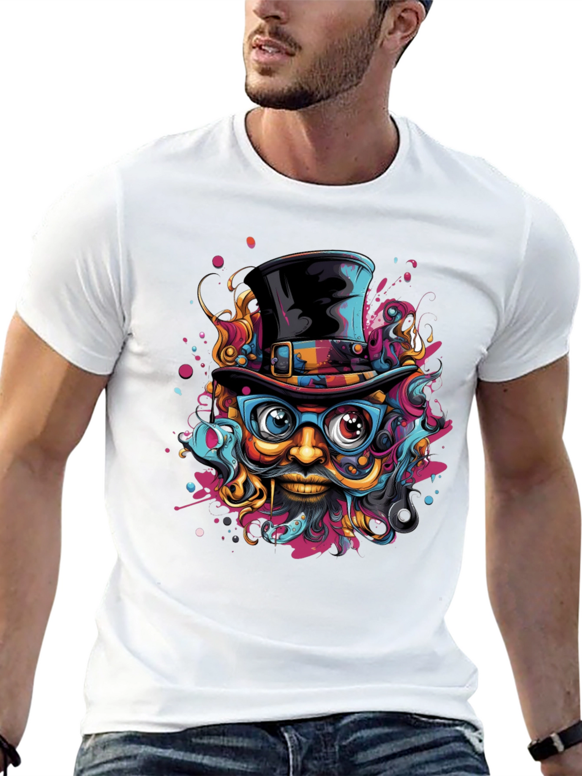 Funky Top Hat Graphic Tee