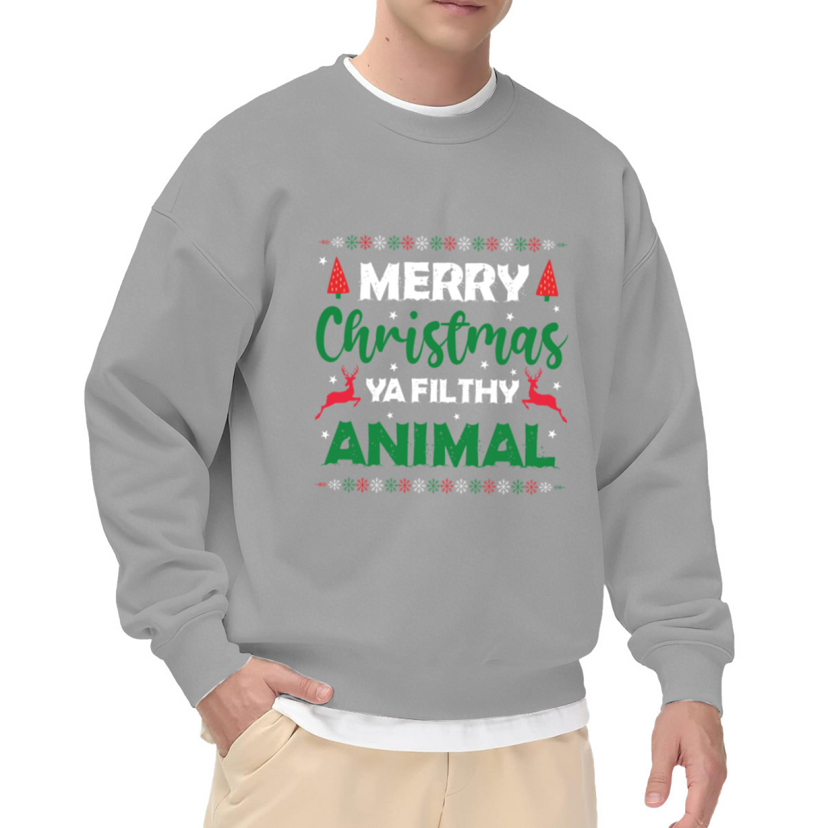 Merry Christmas Ya Filthy Animal Holiday X?mas Crewneck Sweatshirt