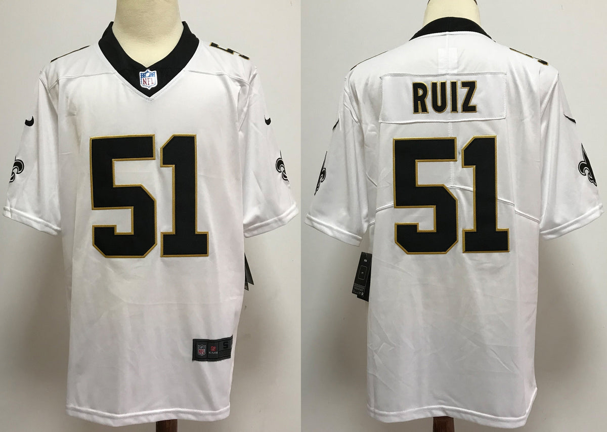 Men's New Orleans Saints Cesar Ruiz #51 White Game Jerseys