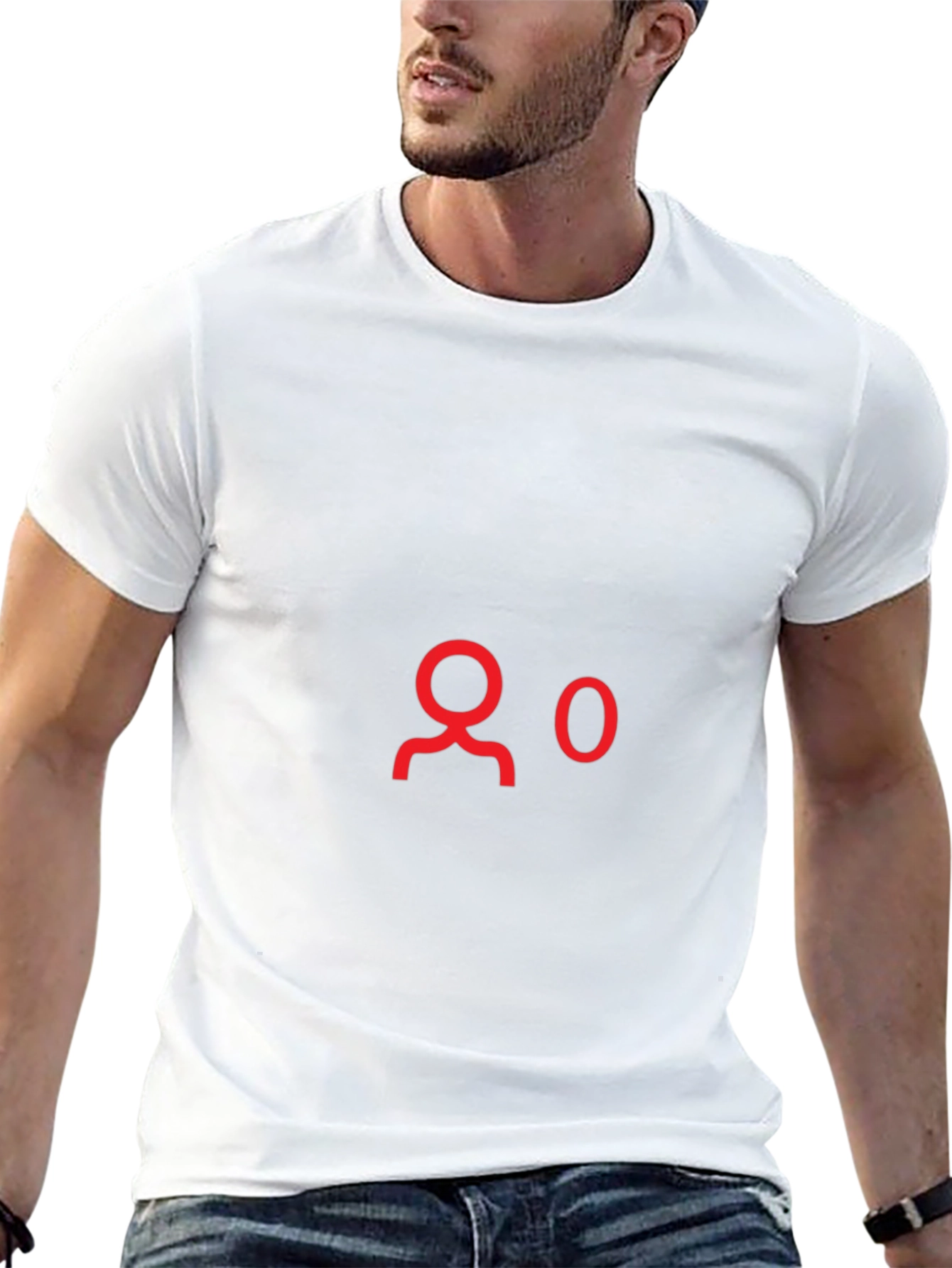 Black T-Shirt with Red 0 Followers Graphic