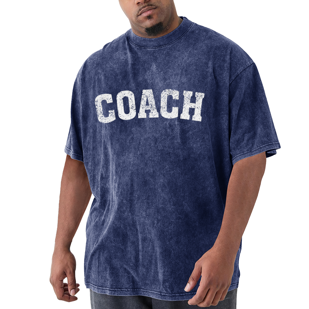COACH Vintage Distressed Varsity Letter Washed Tee
