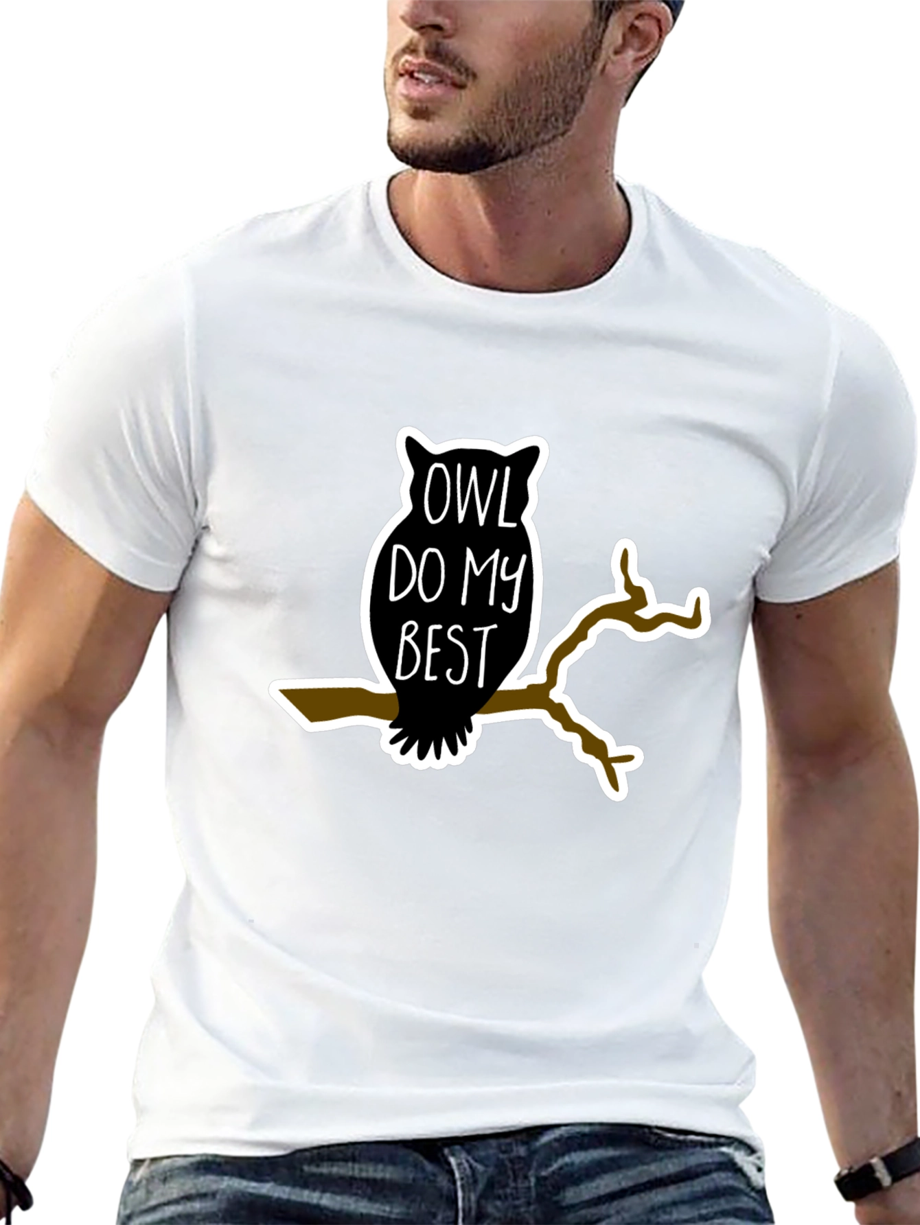 Owl Do My Best Black Graphic Tee