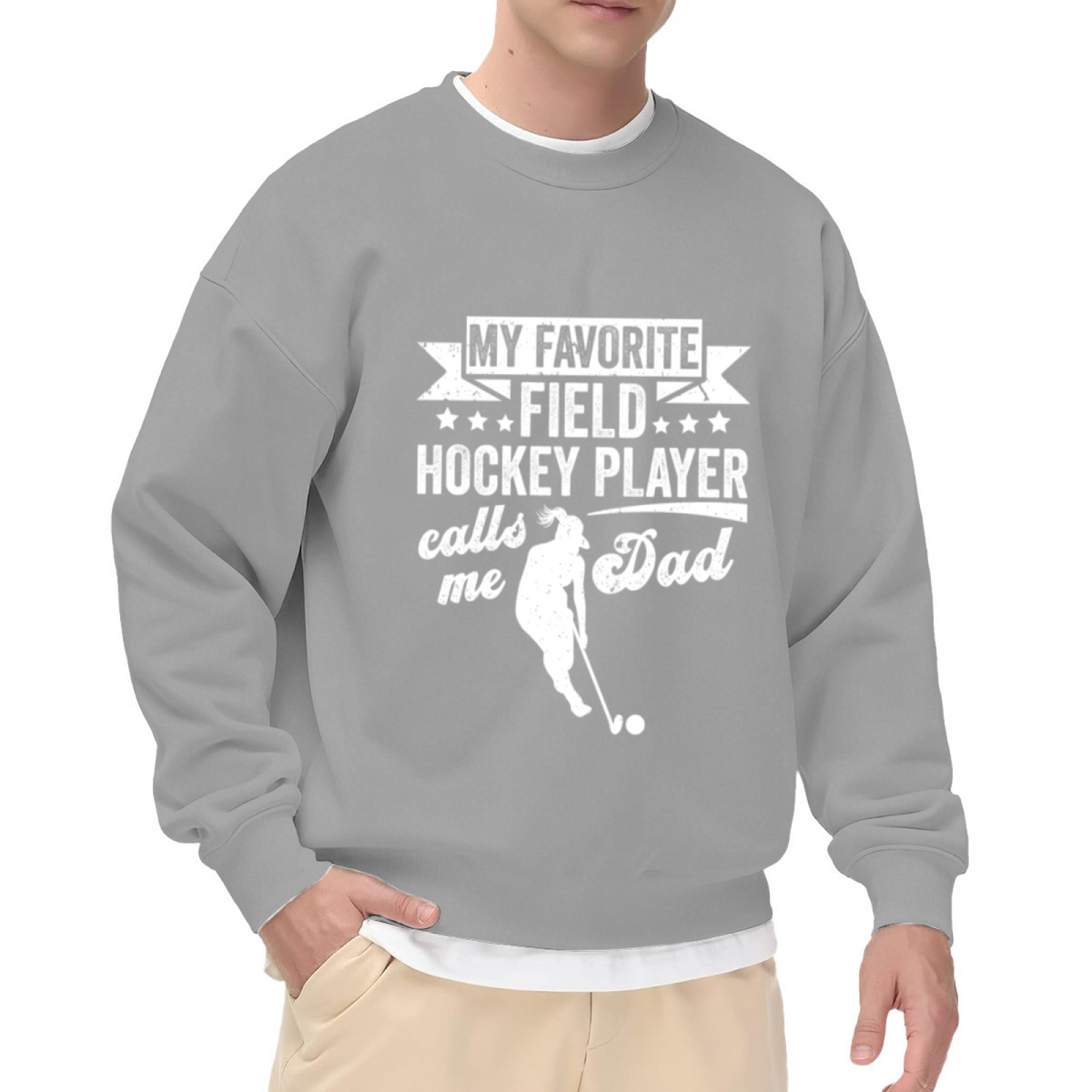 My Favorite Field Hockey Player Calls Me Dad Crewneck Sweatshirt