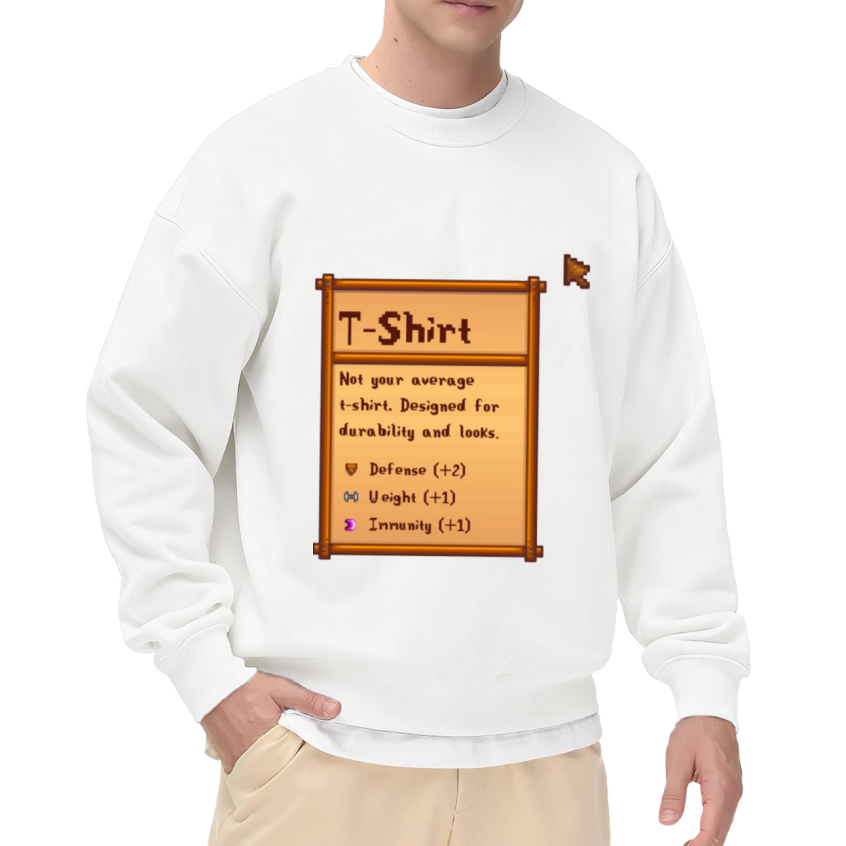 Stardew Valley Game Item Stats Box Funny Gamer Crewneck Sweatshirt