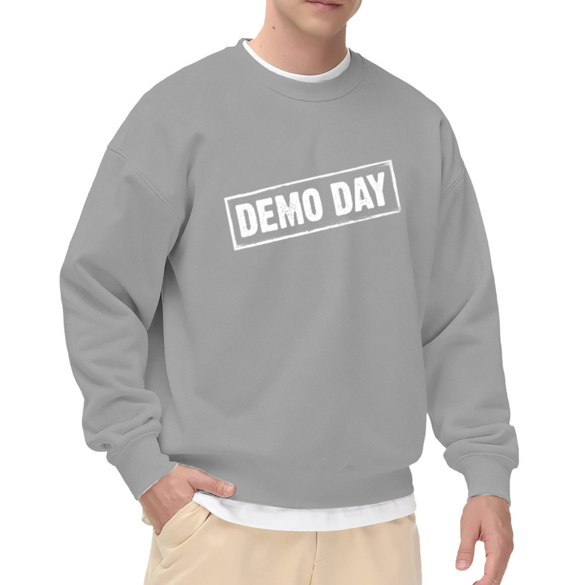 Demo Day Distressed Stamp Vintage Style Crewneck Sweatshirt