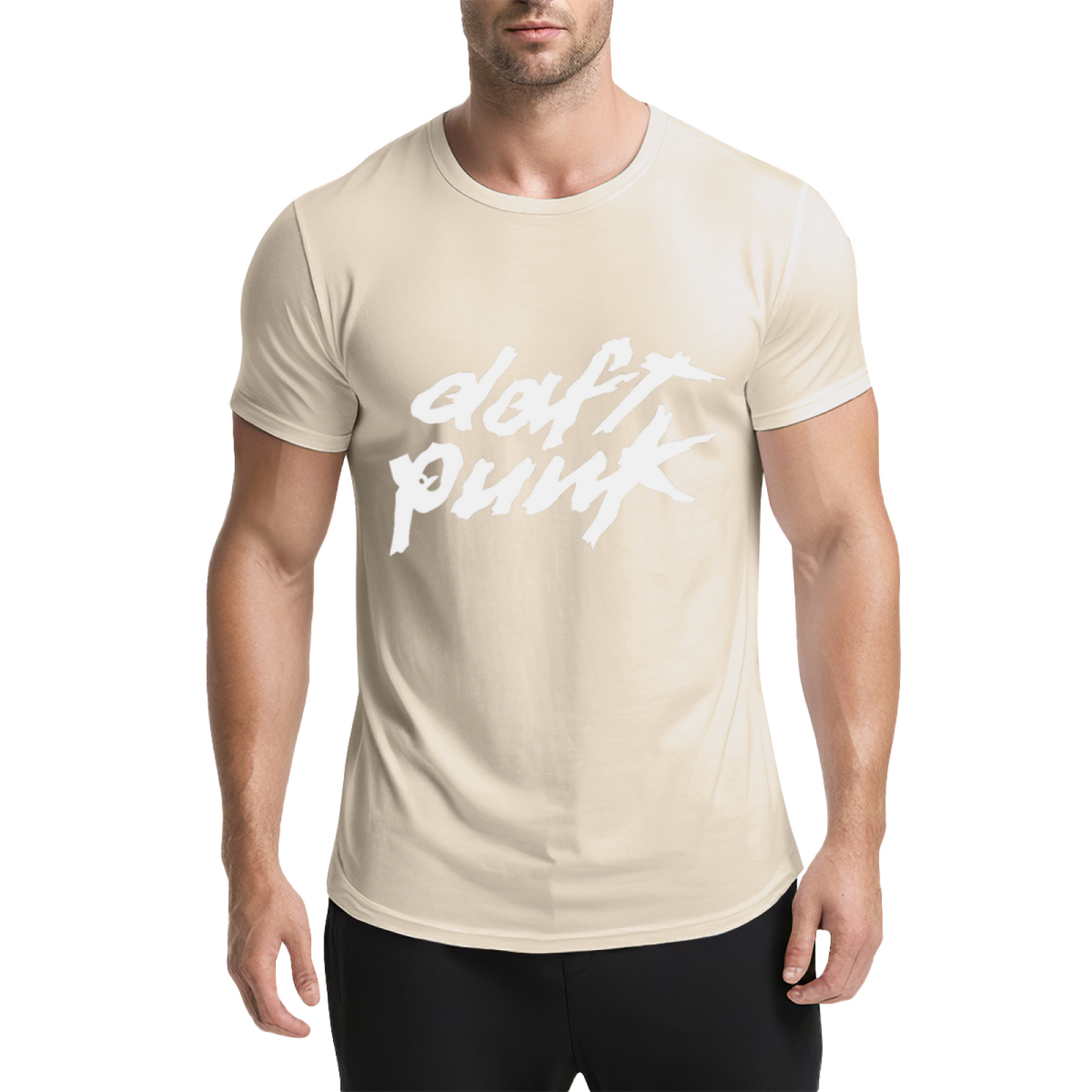 Daft Punk Band Graffiti Red Graphic Tee, EDM Fan Retro Streetwear T-Shirt