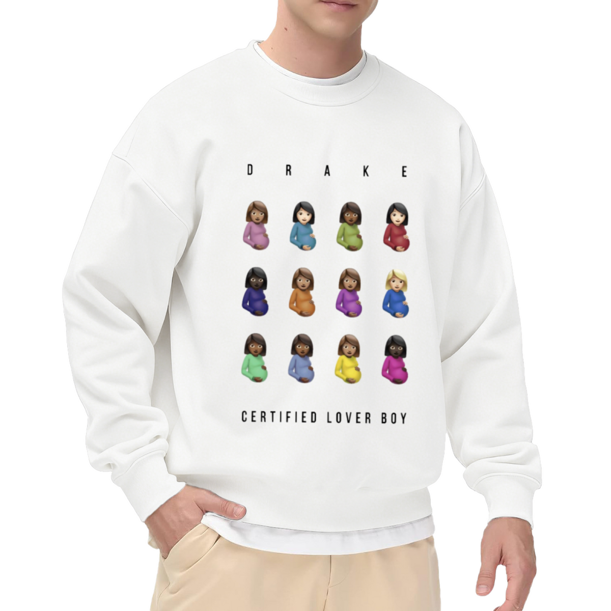 Certified Lover Boy Album Art Emoji Crew Neck Sweatshirt