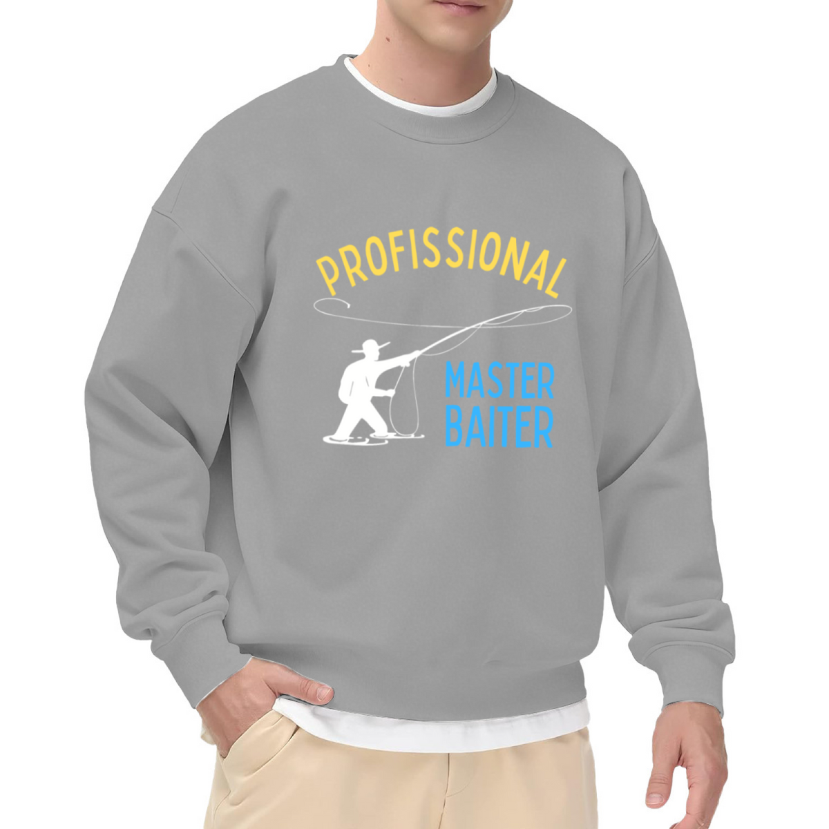 Professional Master Baiter Fishing Humor Crewneck Sweatshirt