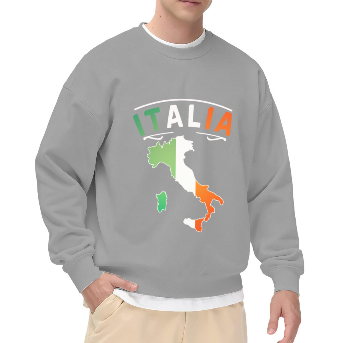 Vintage Italia National Flag Map Pride Sweatshirt