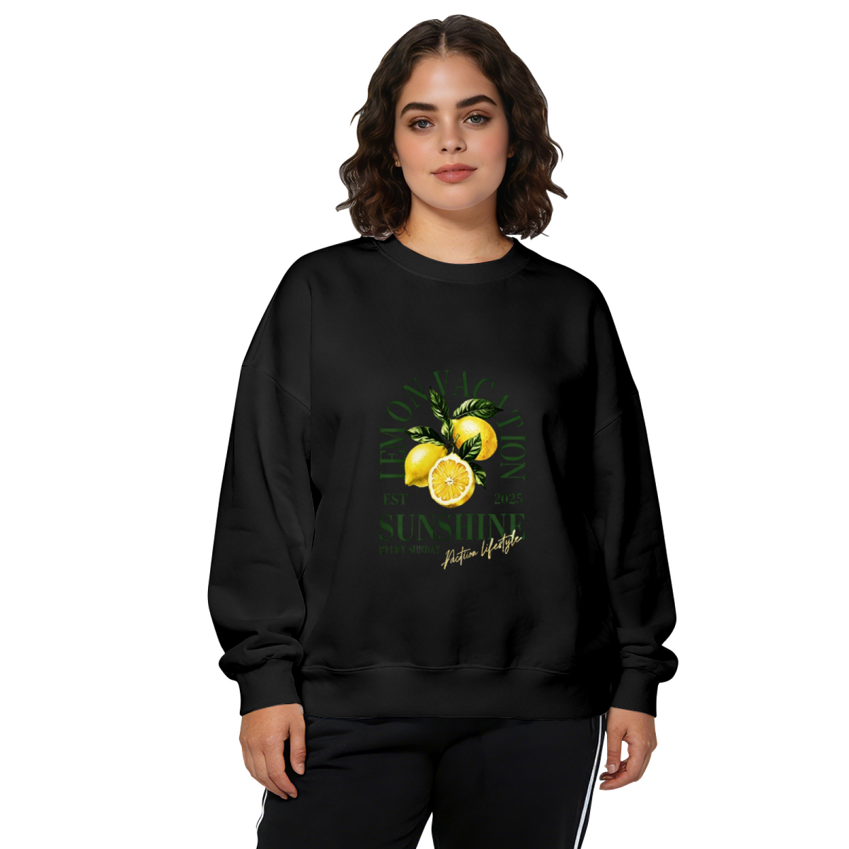 Lemon Vacation Sunshine Summer Vibe Crewneck Sweatshirt