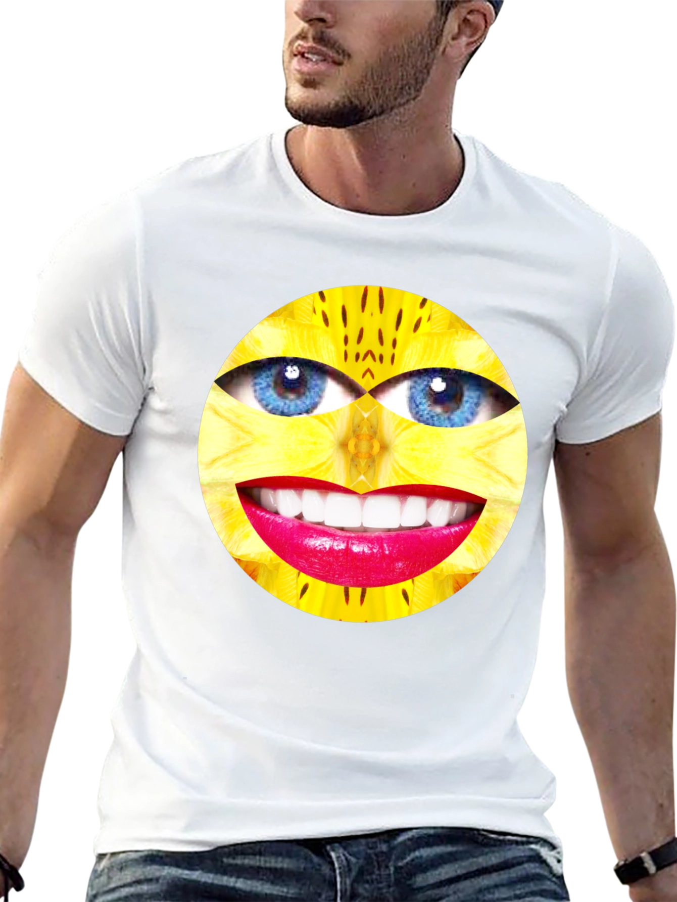 Surreal Face Graphic Black T-Shirt