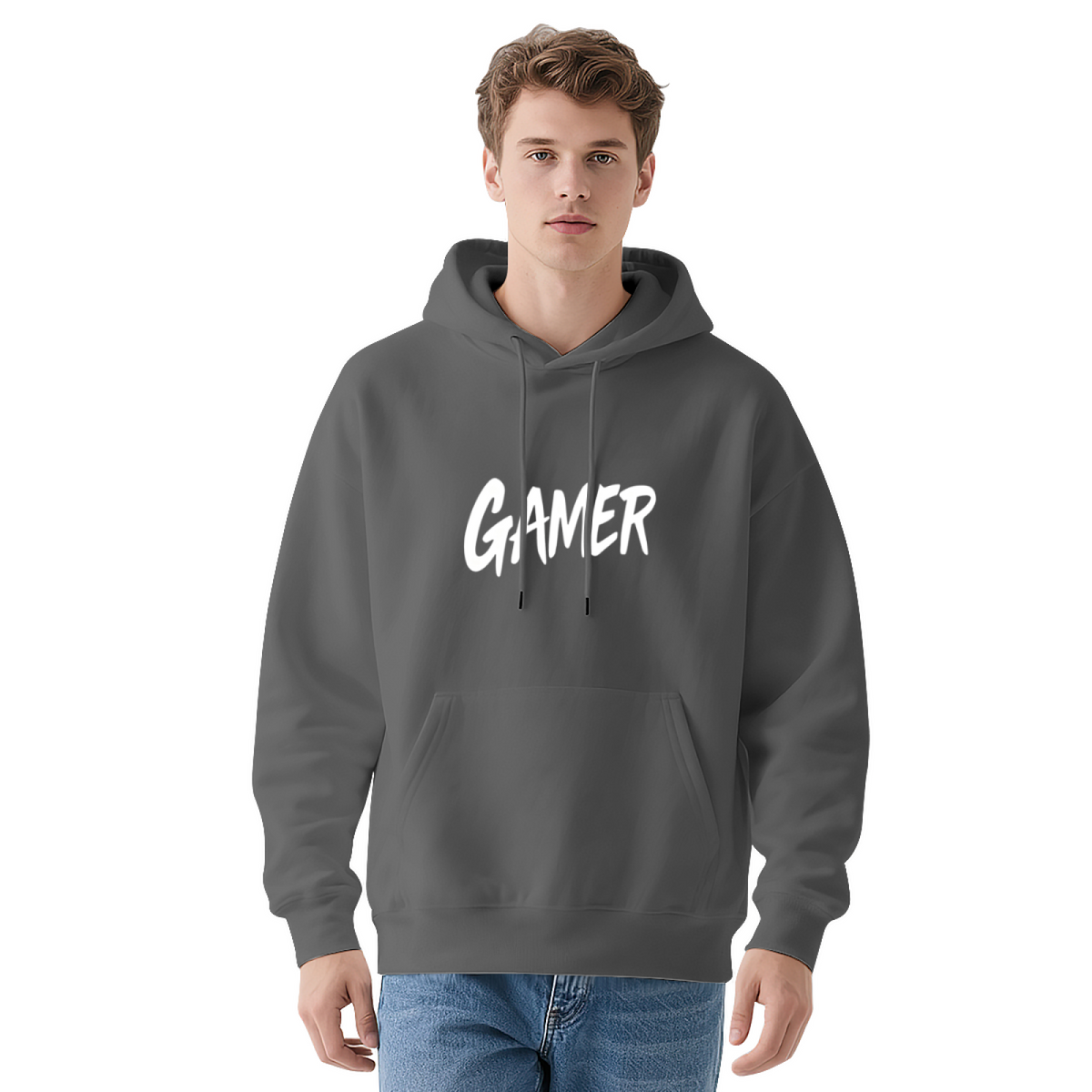 Cool Gamer Hand?written Script Letter Hoodie