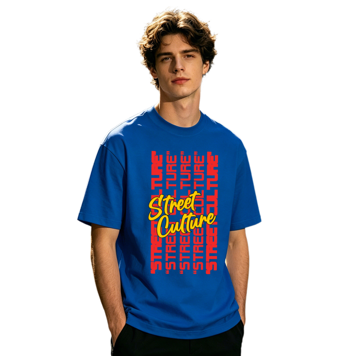 Men's Stacked Street Culture Text Hip Hop Urban Graphic Tee