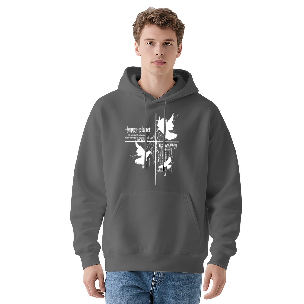 Happy Planet Dove Cross Gothic Graphic Hoodie