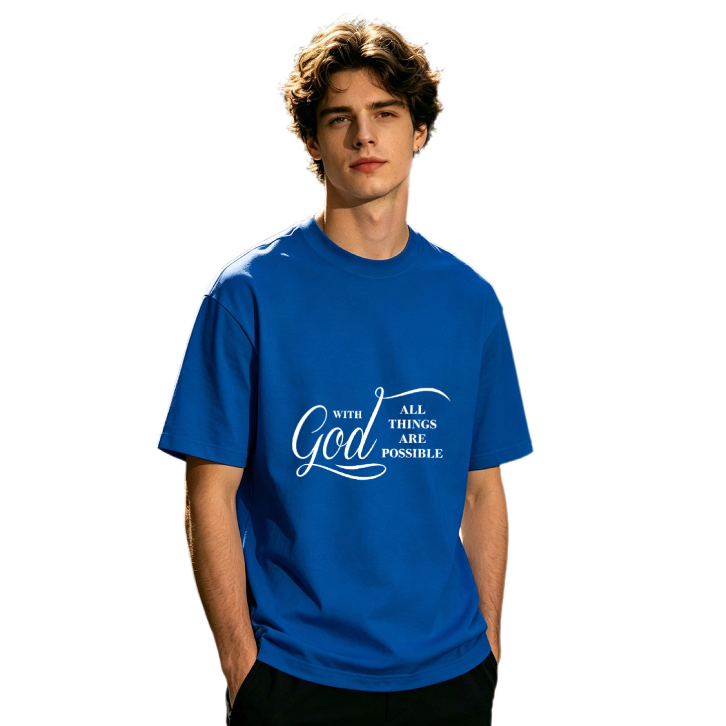 Men's With God All Things Are Possible Elegant Christian Faith T-Shirt