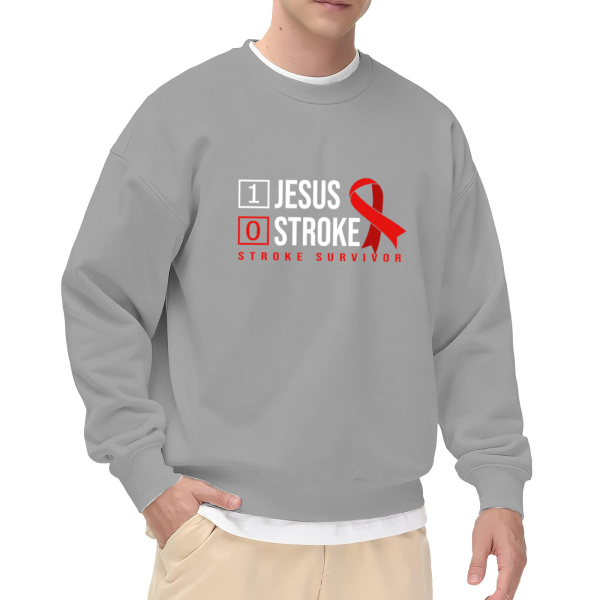 Red Arabic Calligraphy Art Culture Graphic Crewneck Sweatshirt