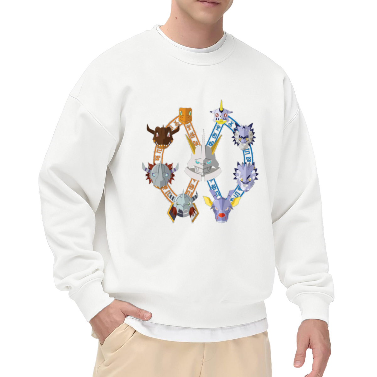 Digimon Digivolution Digimon Crest Anime Fan Crewneck Sweatshirt