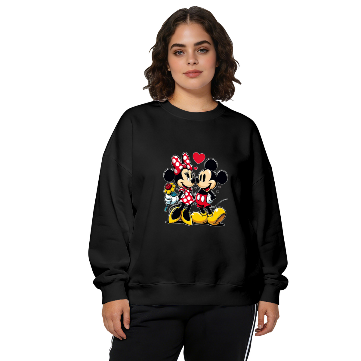 Aesthetic Romantic Floral Pattern Crewneck Sweatshirt