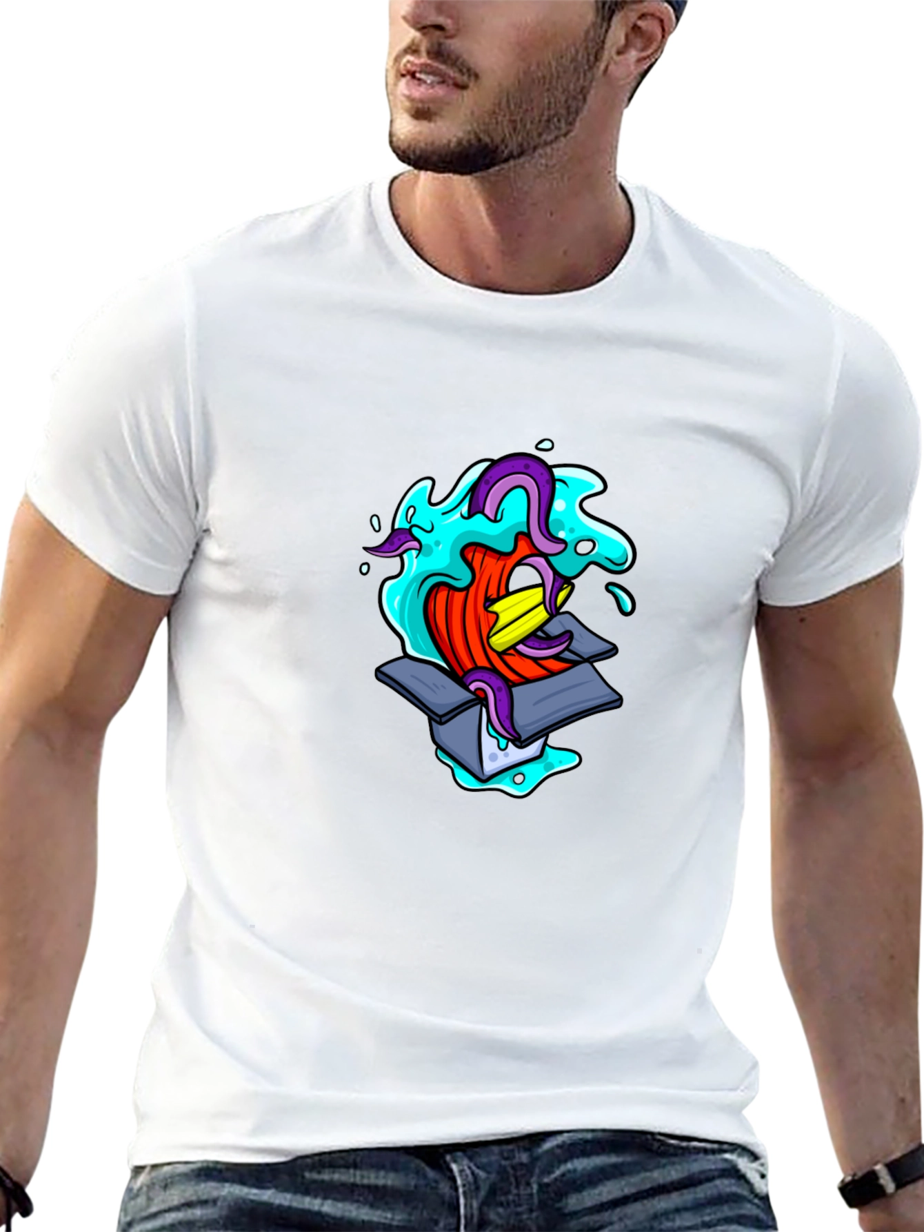 Mens Black Graphic T-Shirt - Box Creature