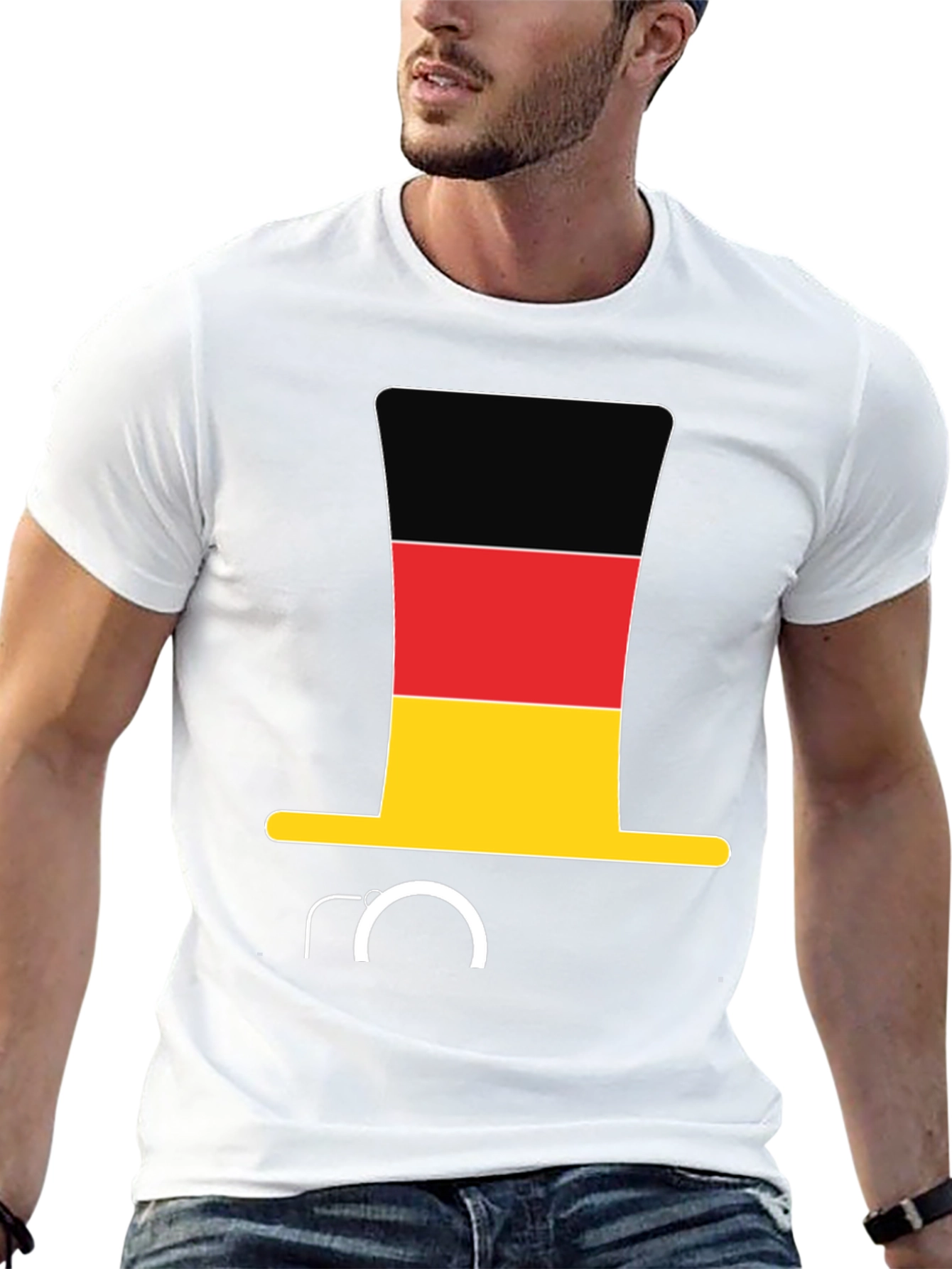 German Flag Hat & Monocle T-Shirt