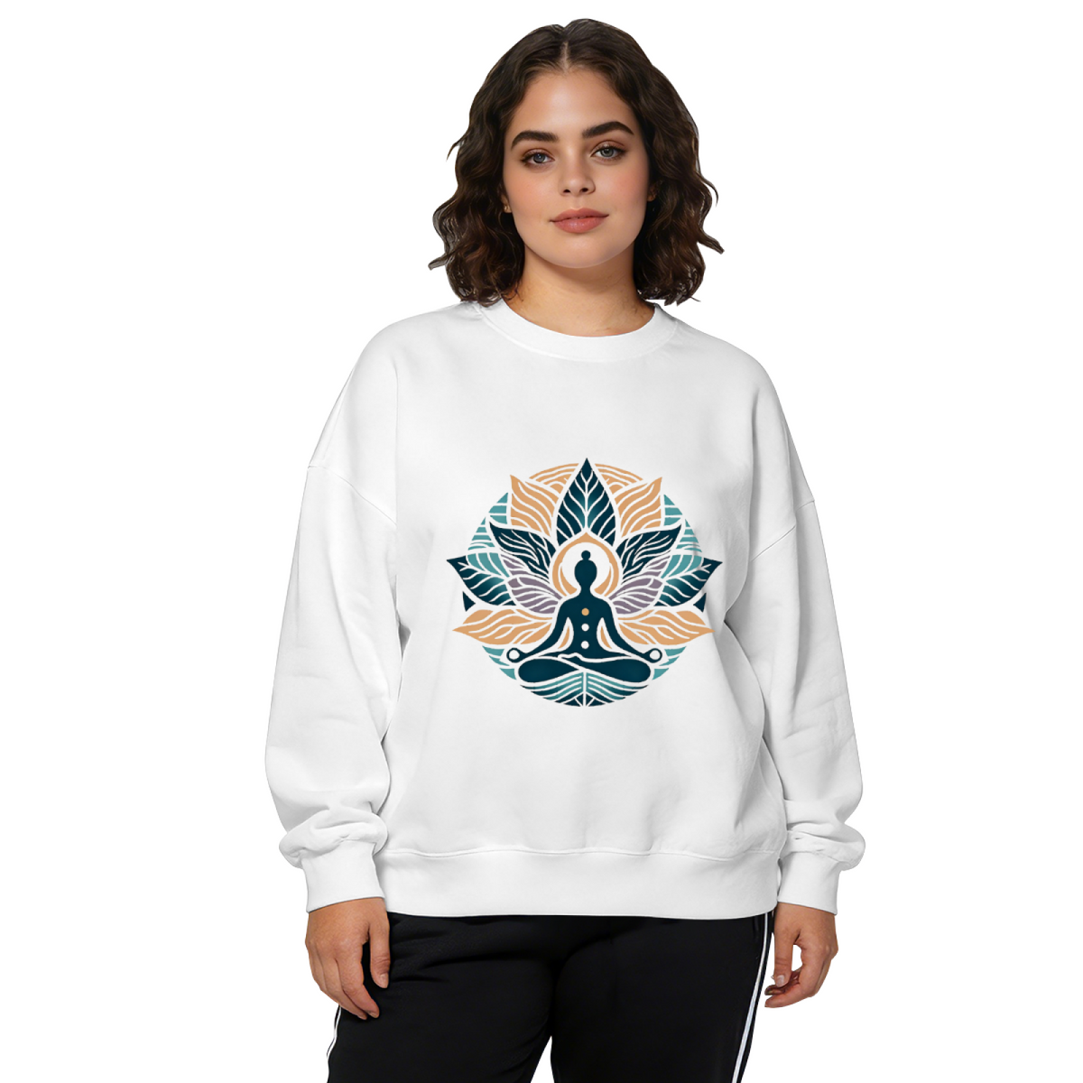 Lotus Meditation Yoga Spiritual Crewneck Sweatshirt