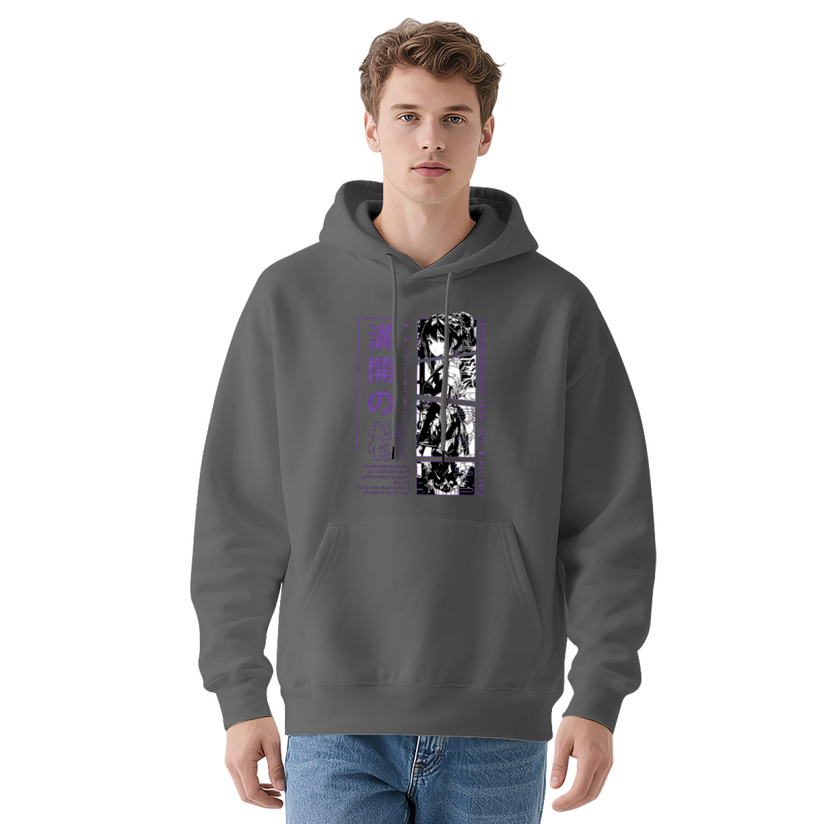 Japanese Anime Manga Panel Art Pullover Hoodie