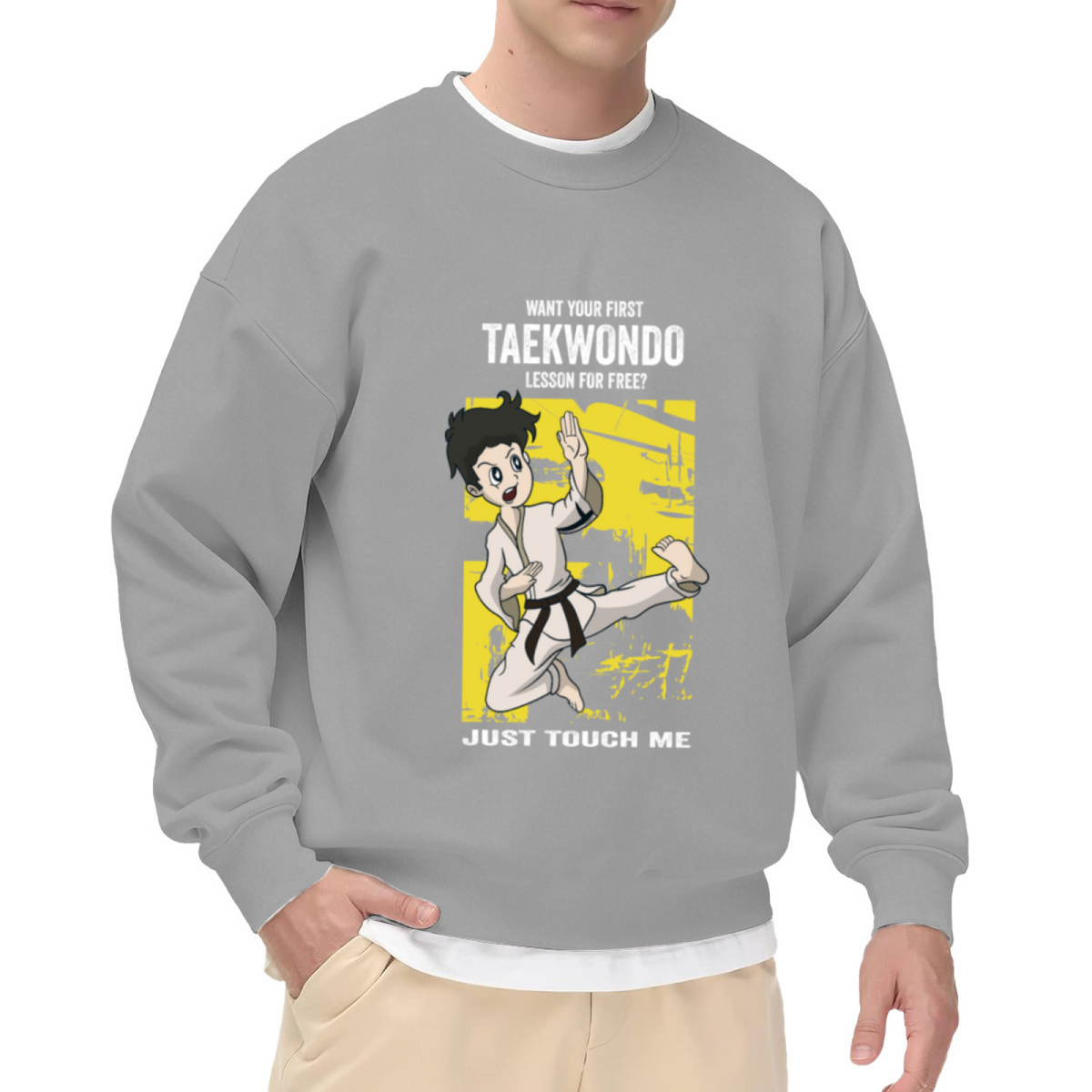 Want Your First Taekwondo Lesson For Free Funny Martial Arts Crewneck Sweatshirt