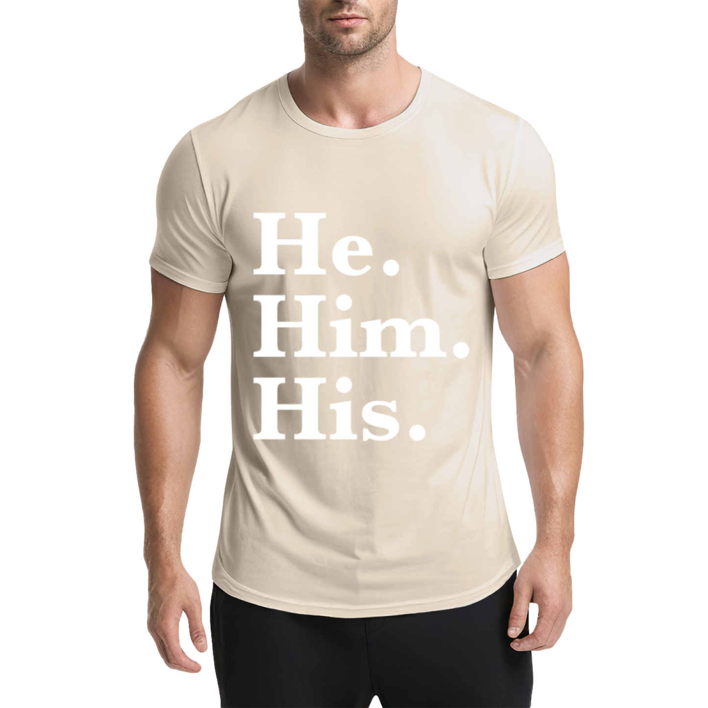 He Him His Pronoun Equality Purple Tee, LGBTQ Inclusive Minimal Aesthetic Shirt