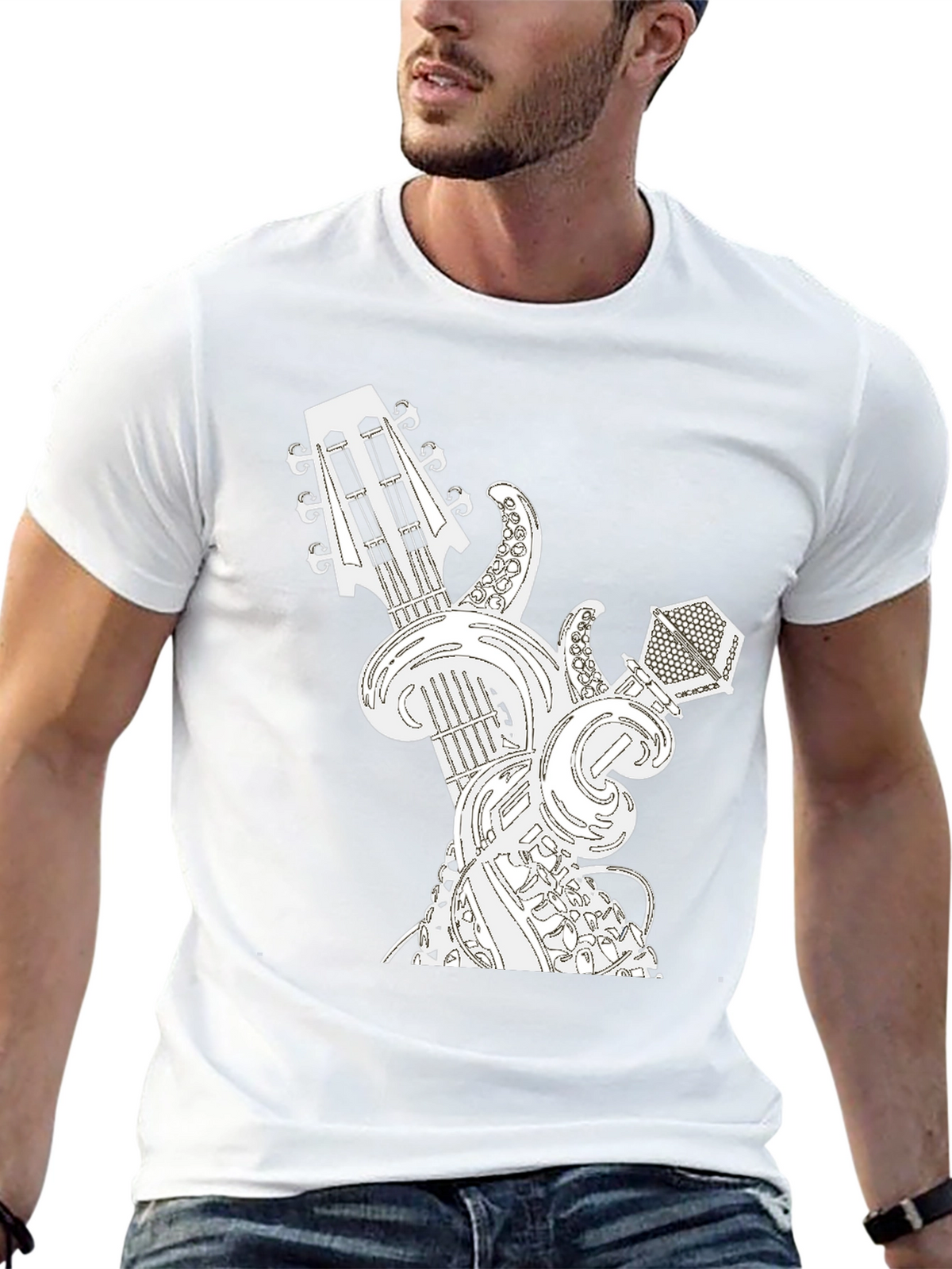 Guitar and Microphone Graphic Tee