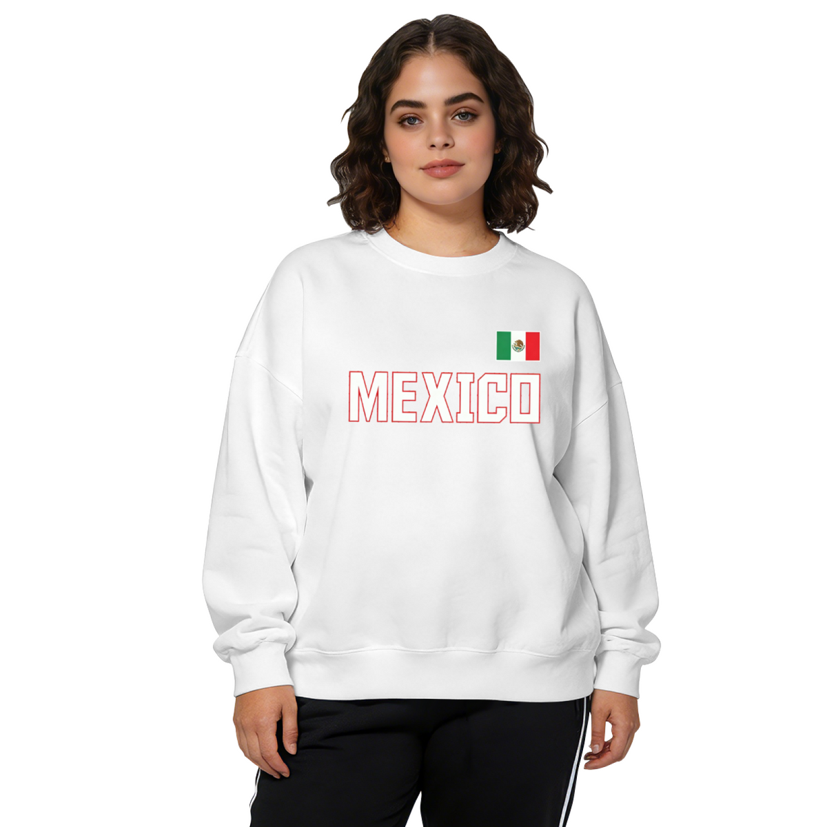 Bold Mexico Flag National Pride Crewneck Sweatshirt
