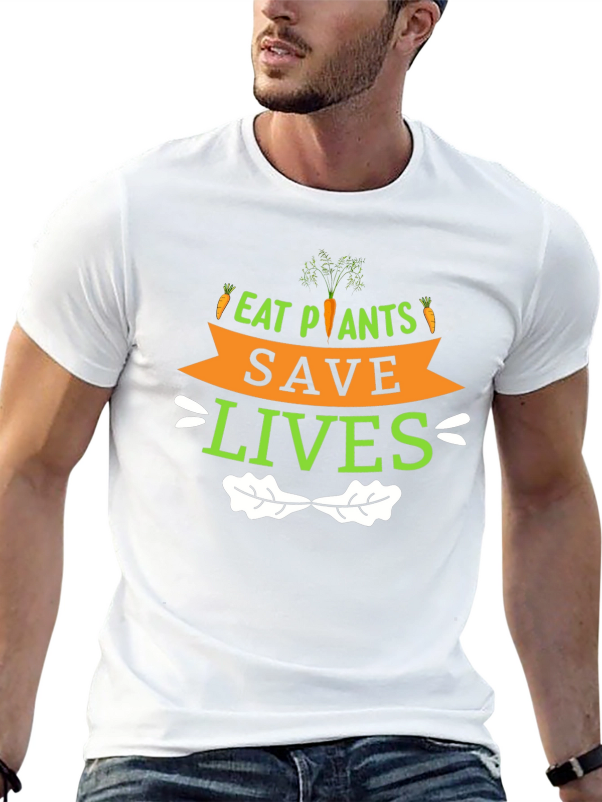 Eat Plants Save Lives Graphic T-Shirt