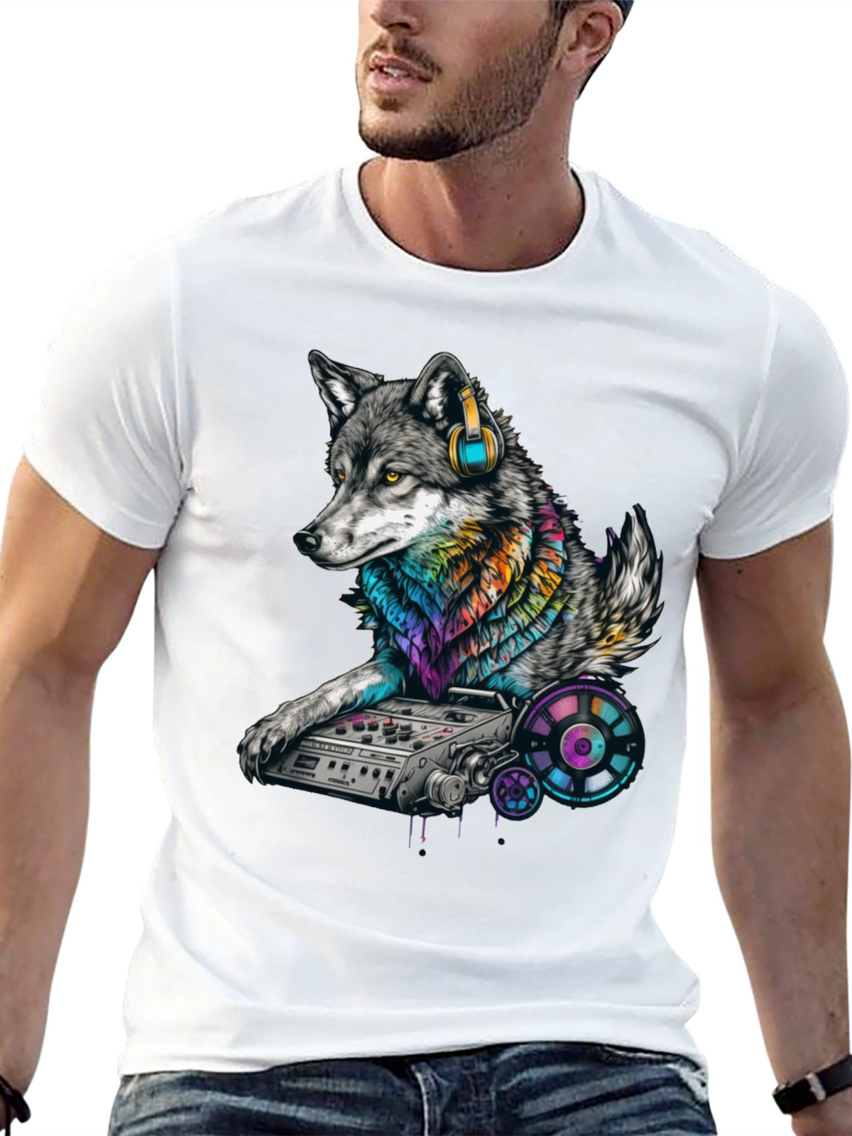 DJ Wolf Graphic T-Shirt - Unique Music Lover Tee
