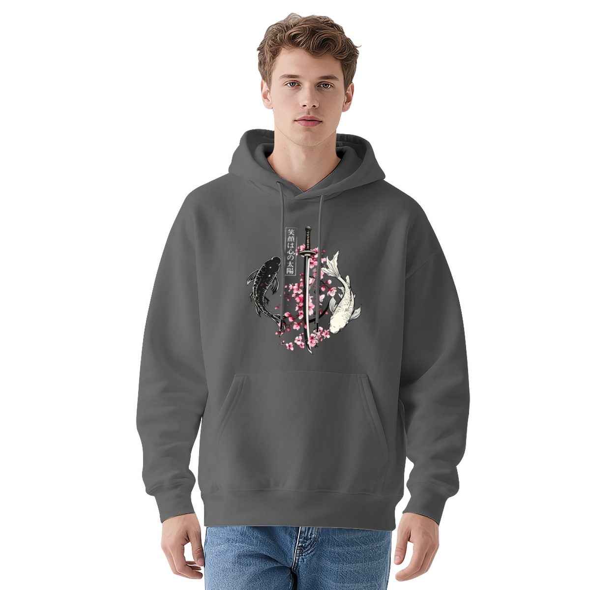 Koi Fish Katana Cherry Blossom Art Hoodie