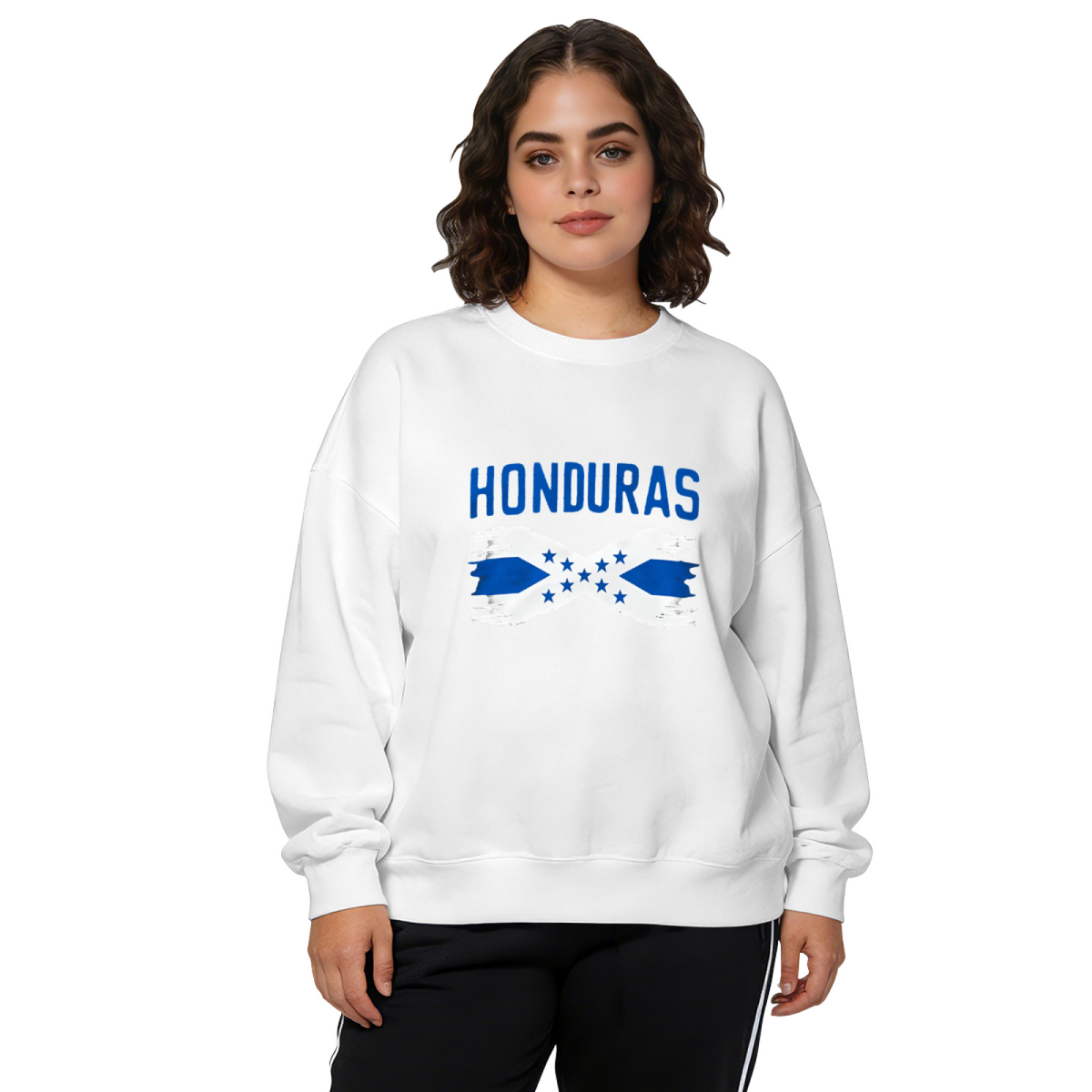 Honduras National Flag Patriotic Theme Crewneck Sweatshirt