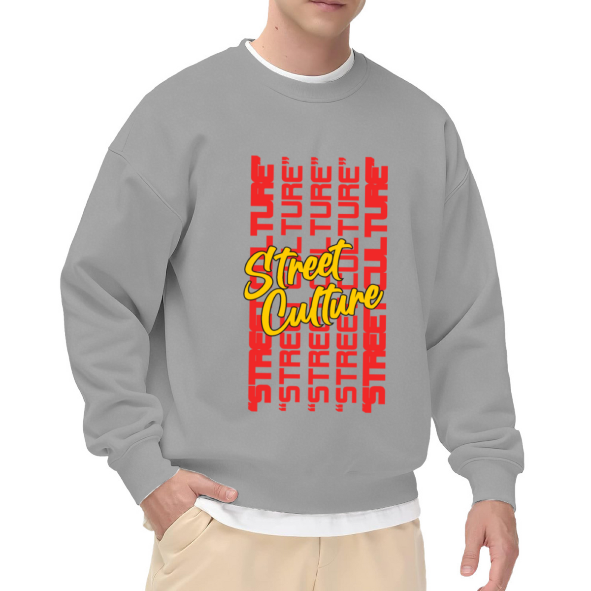 Bold Street Culture Typography Urban Crewneck Sweatshirt