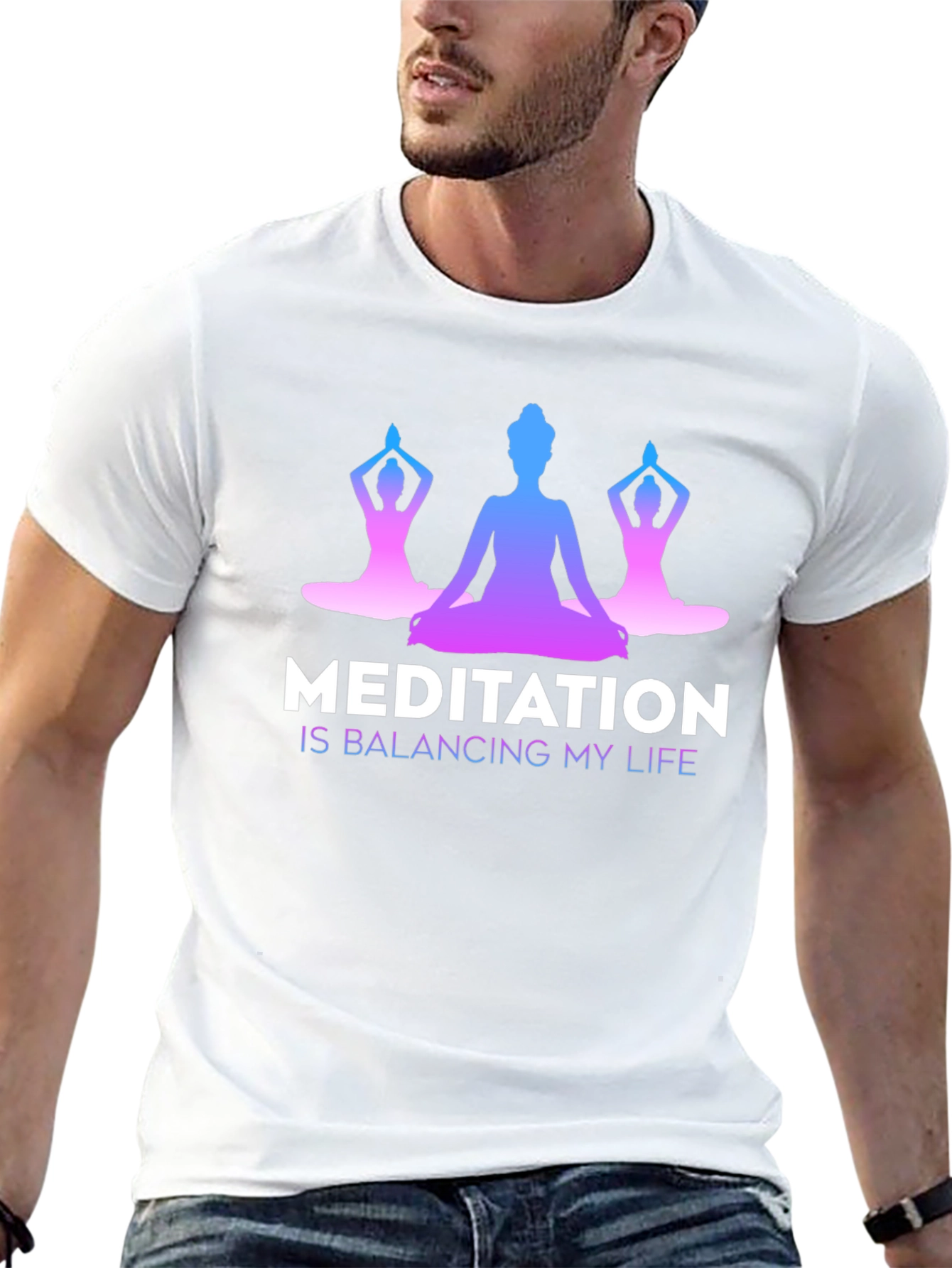Meditation Balancing Life Black T-Shirt